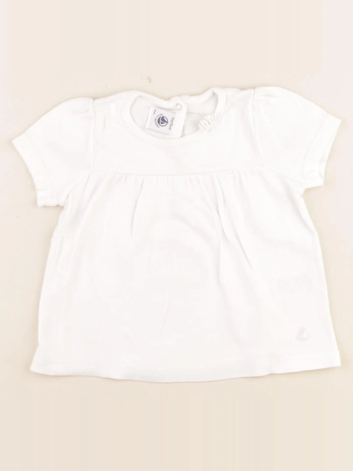 Petit Bateau - tee-shirt blanc - 12 mois