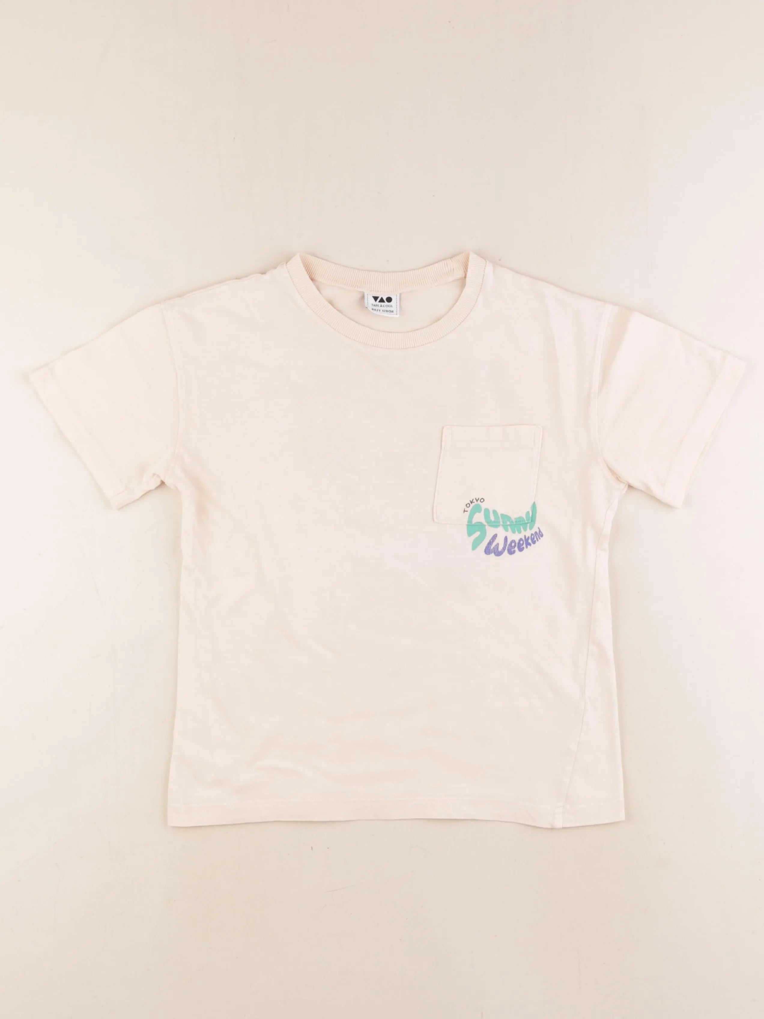 Tape à l'oeil - tee-shirt imprimé au dos beige - 8 ans