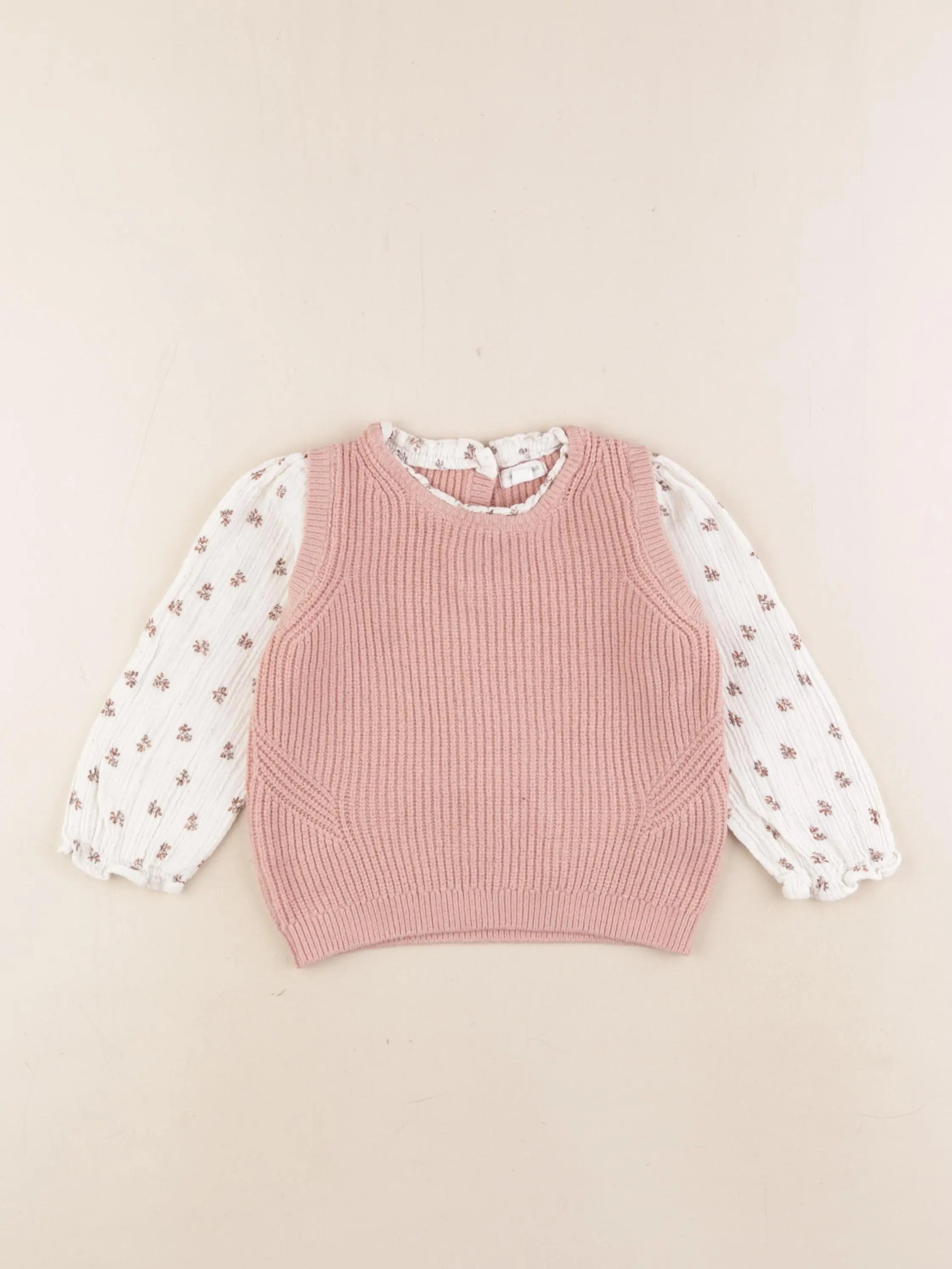 Vertbaudet - pull rose - 24 mois