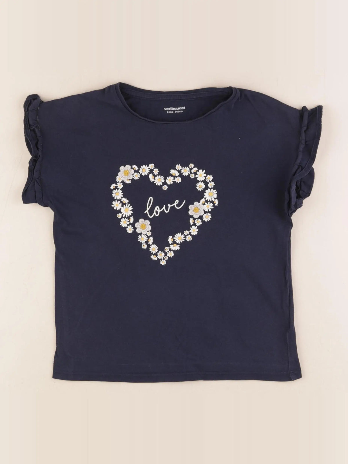 Vertbaudet - tee-shirt bleu - 6 ans