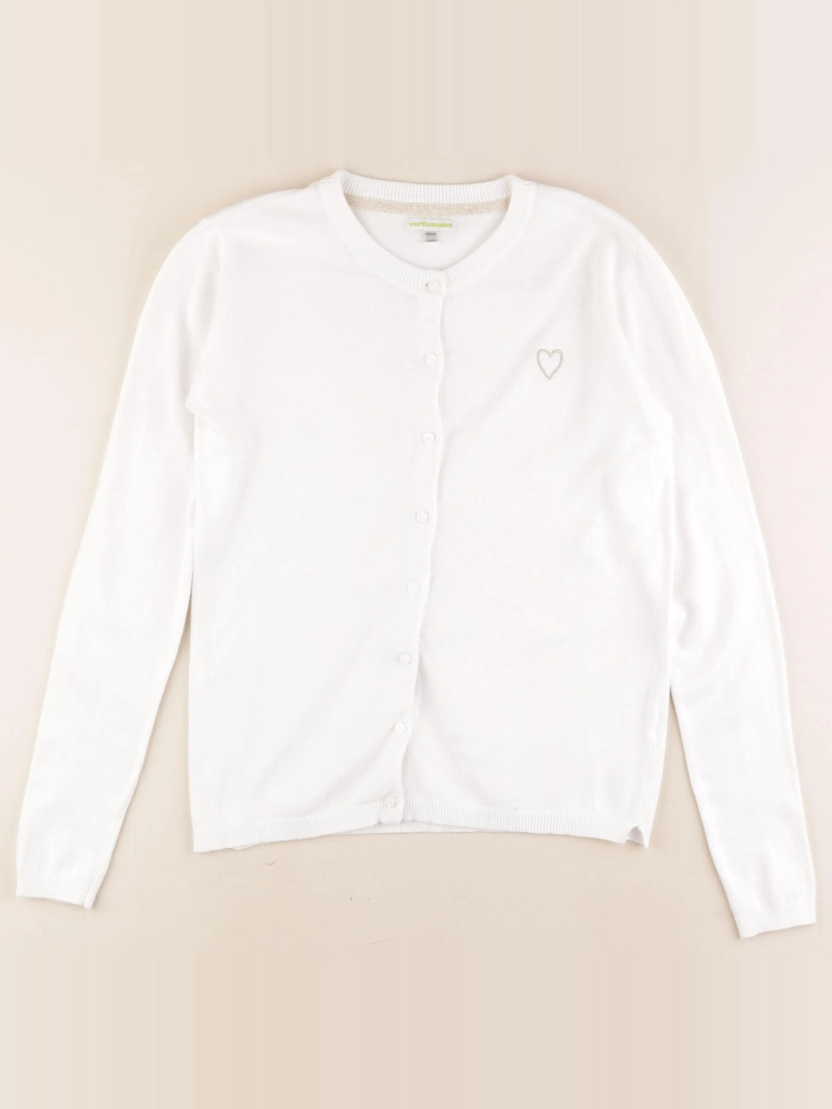 Vertbaudet - gilet blanc - 12 ans