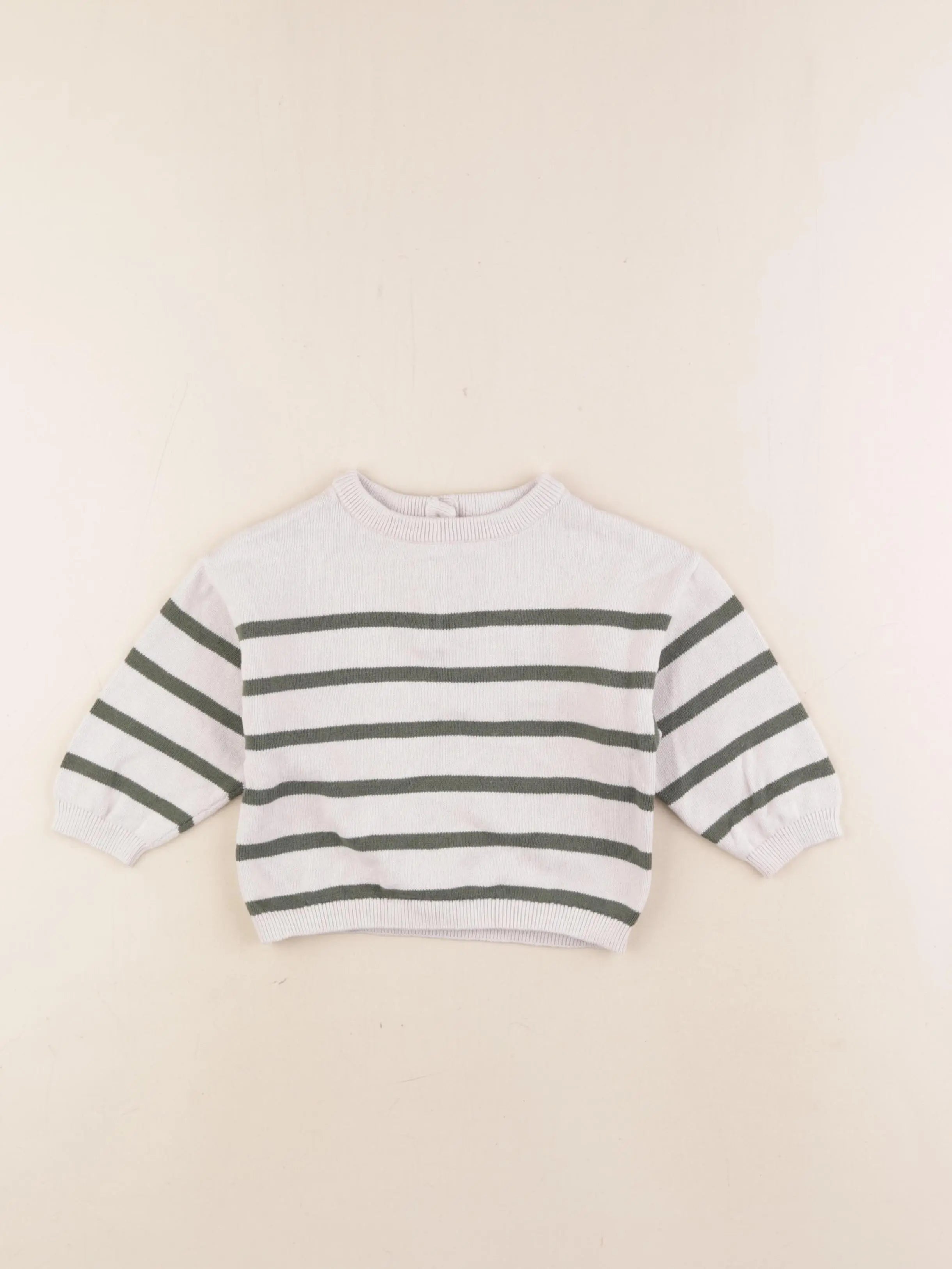 Vertbaudet - pull beige, vert - 12 mois
