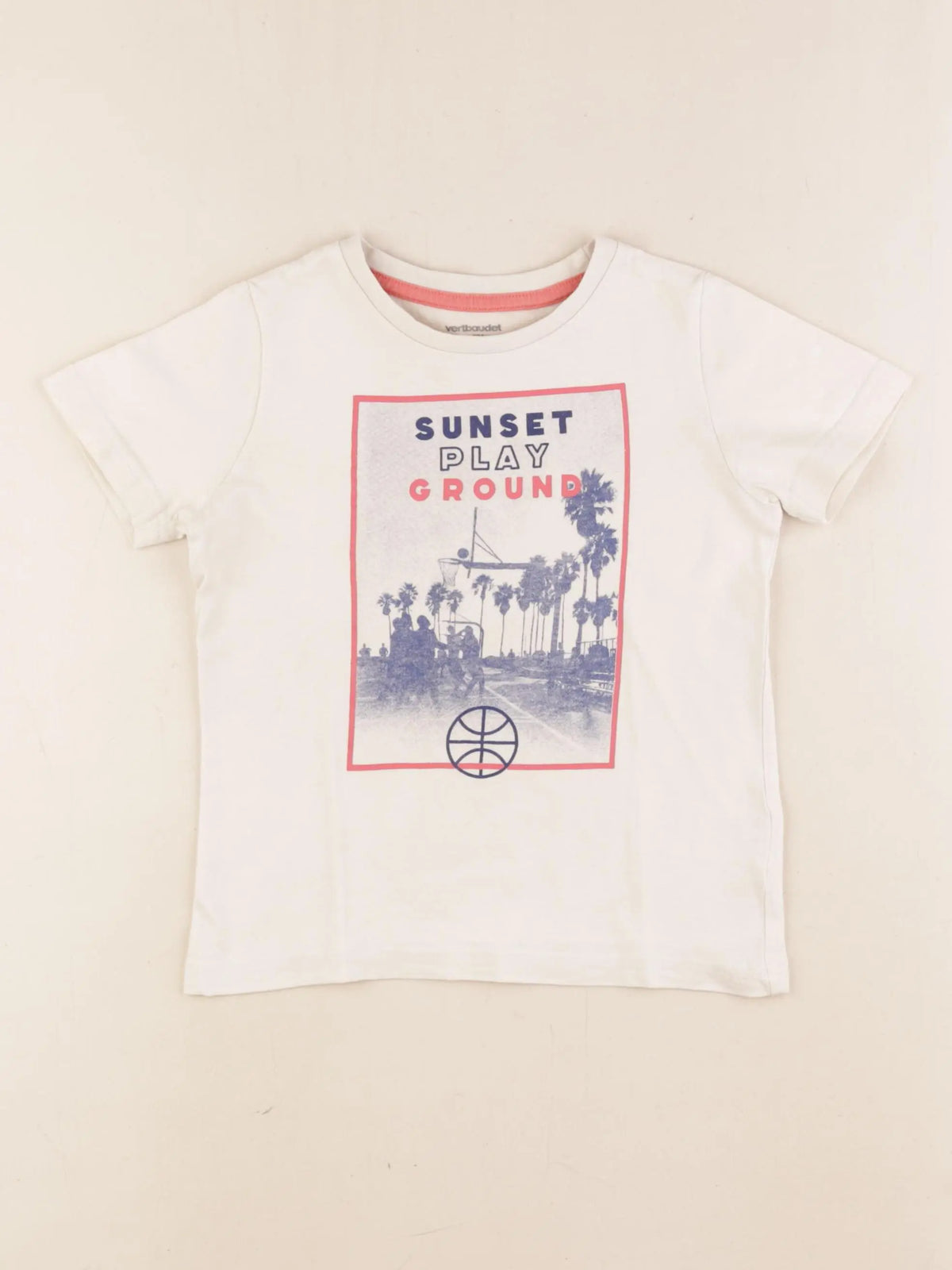 Vertbaudet - tee-shirt beige - 4 ans