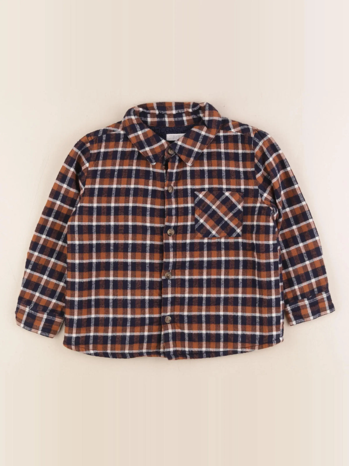 Storytelling - chemise bleu, marron - 4 ans