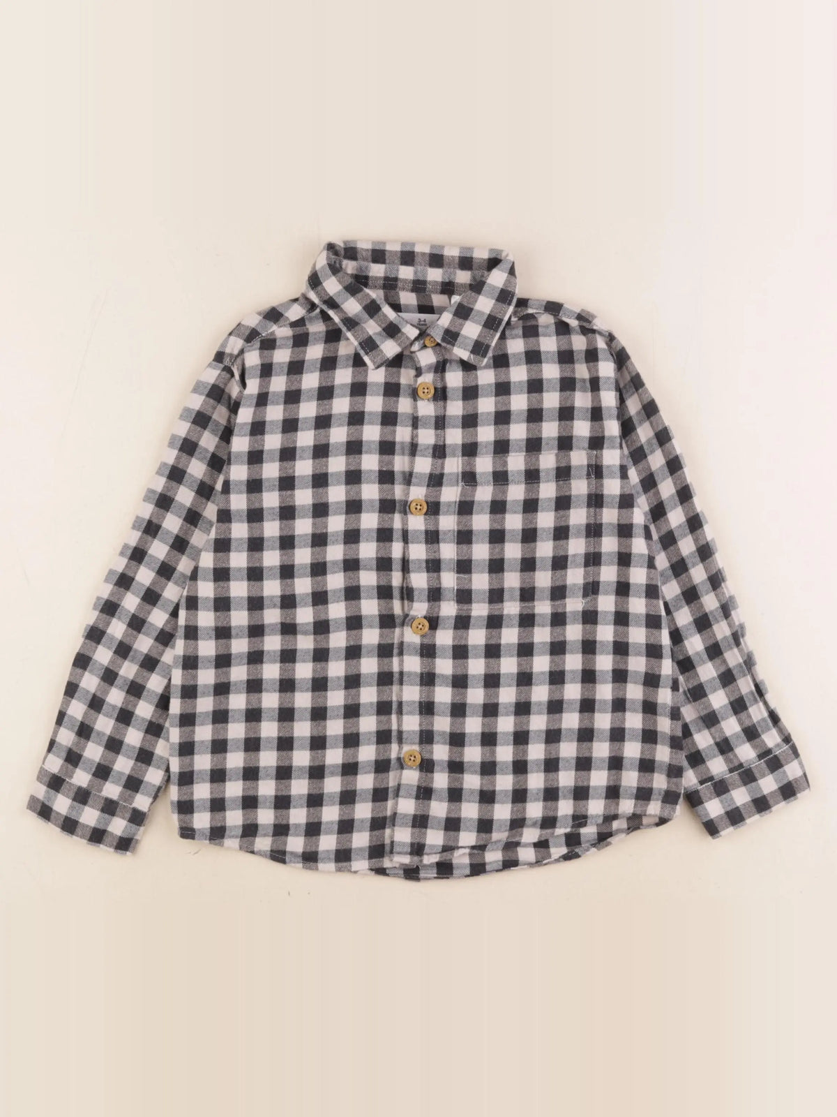 Zara - chemise beige, bleu - 3/4 ans