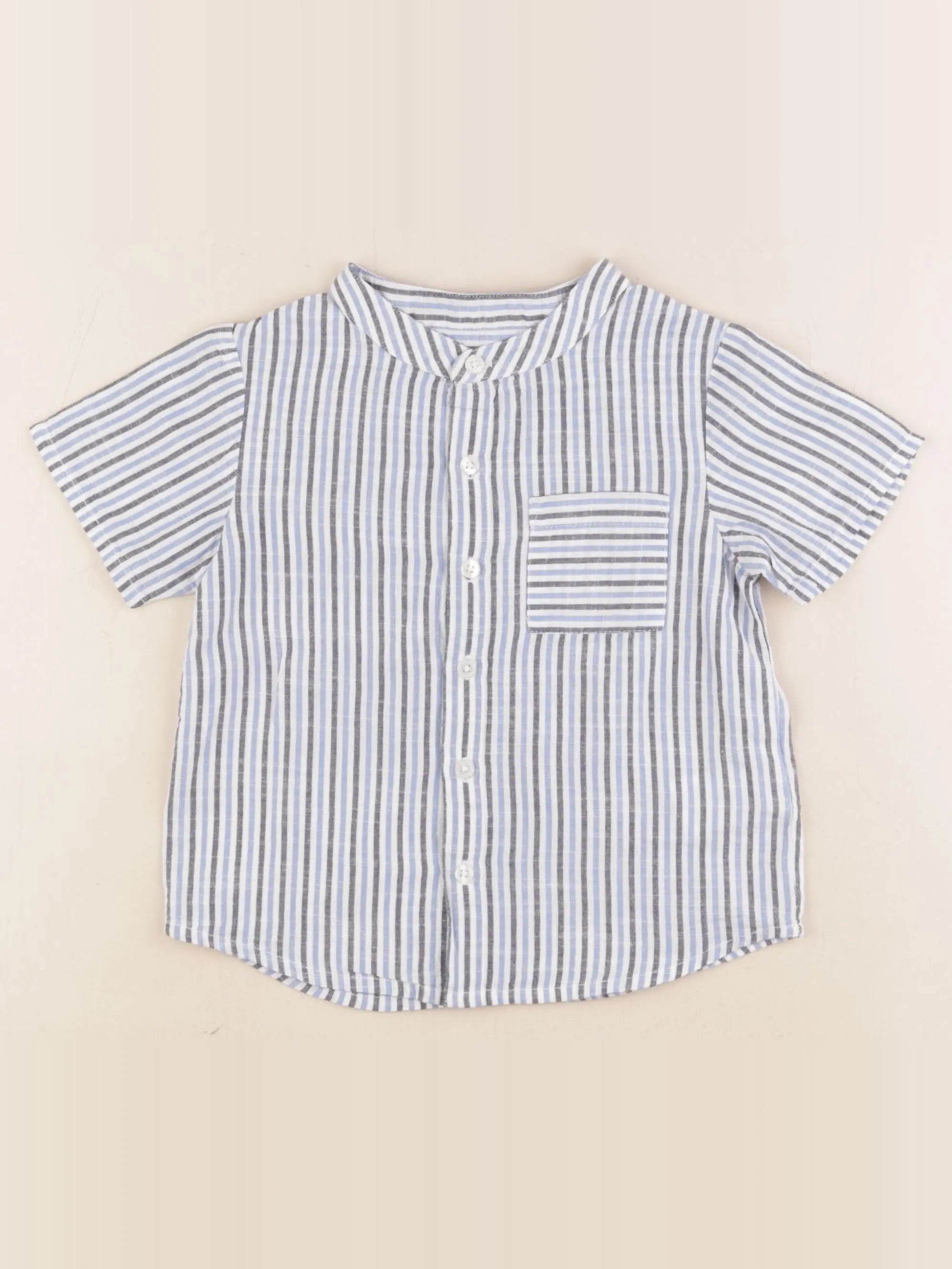 Eden & Victor - chemise bleu, blanc - 4 ans