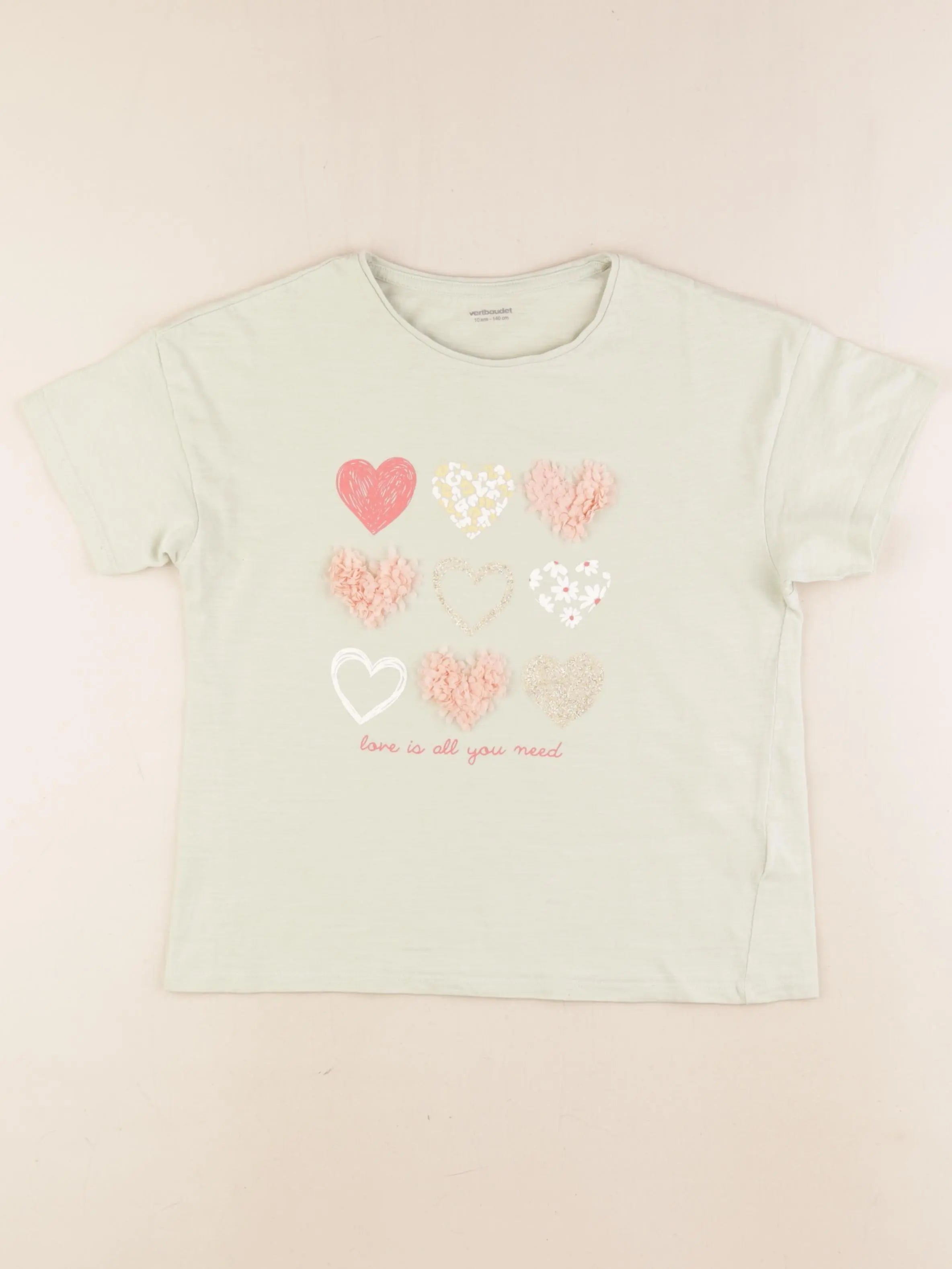 Vertbaudet - tee-shirt vert - 10 ans