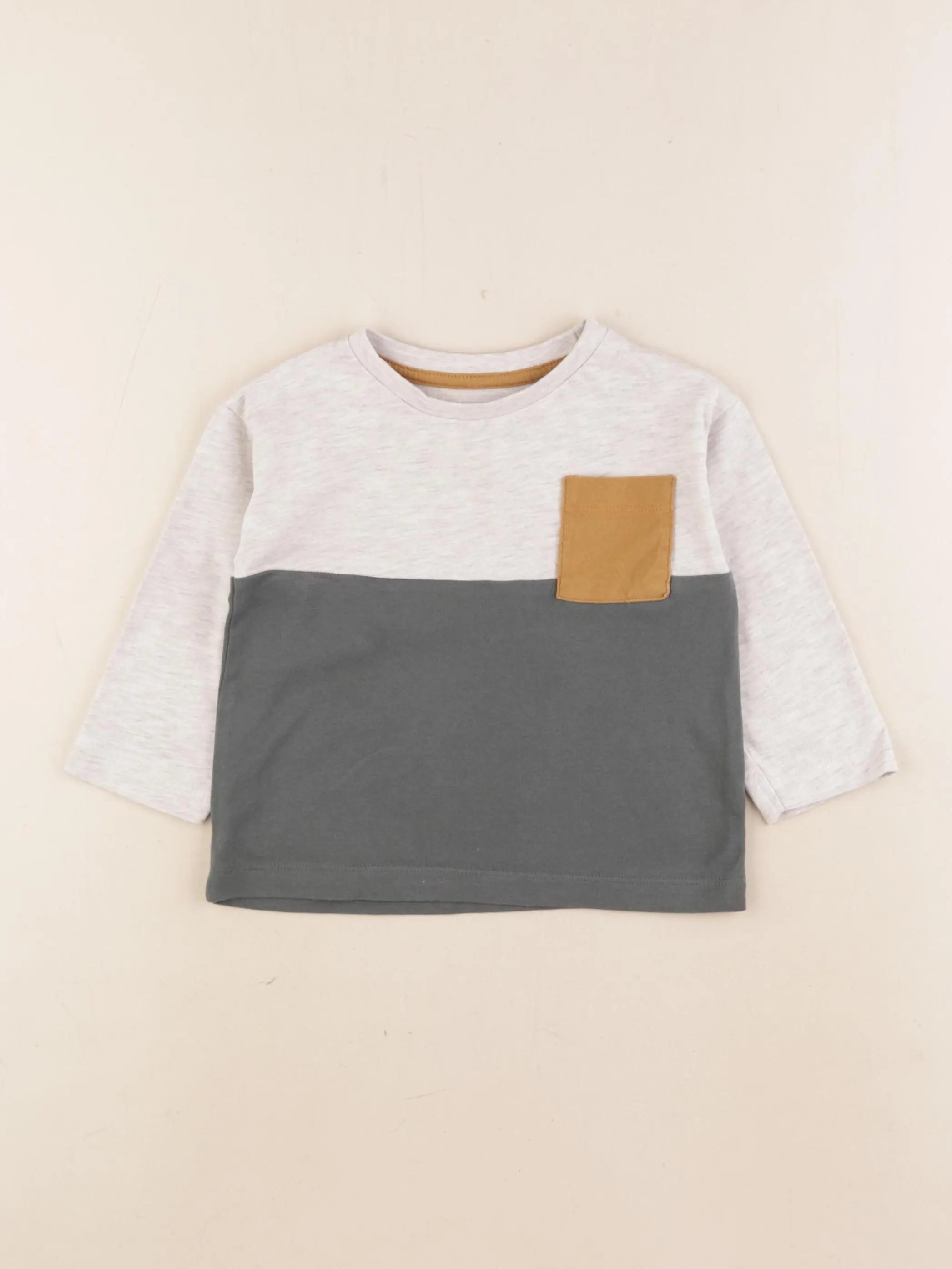 Vertbaudet - tee-shirt beige, vert - 3 ans