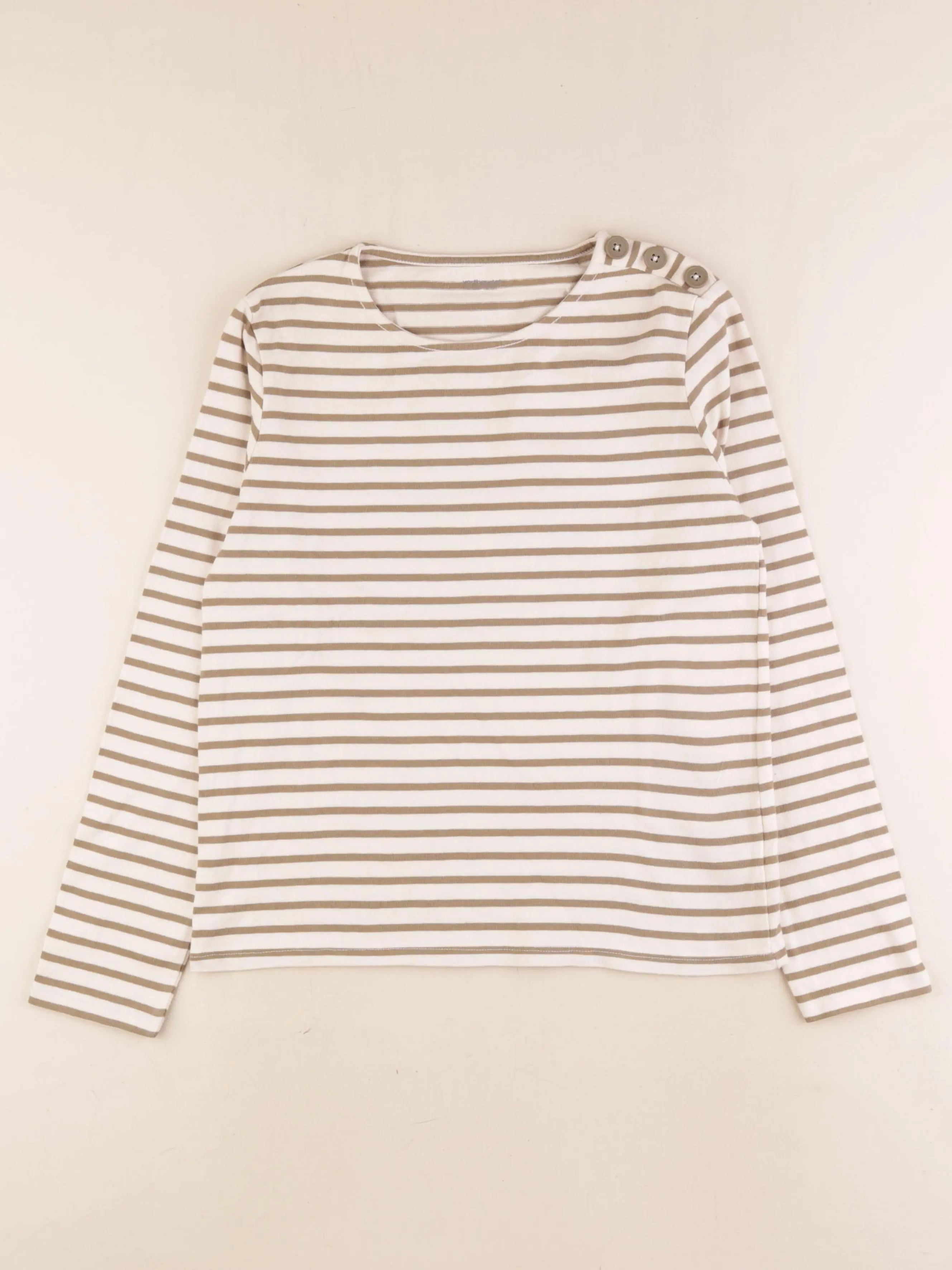 Vertbaudet - tee-shirt beige, vert - 12 ans