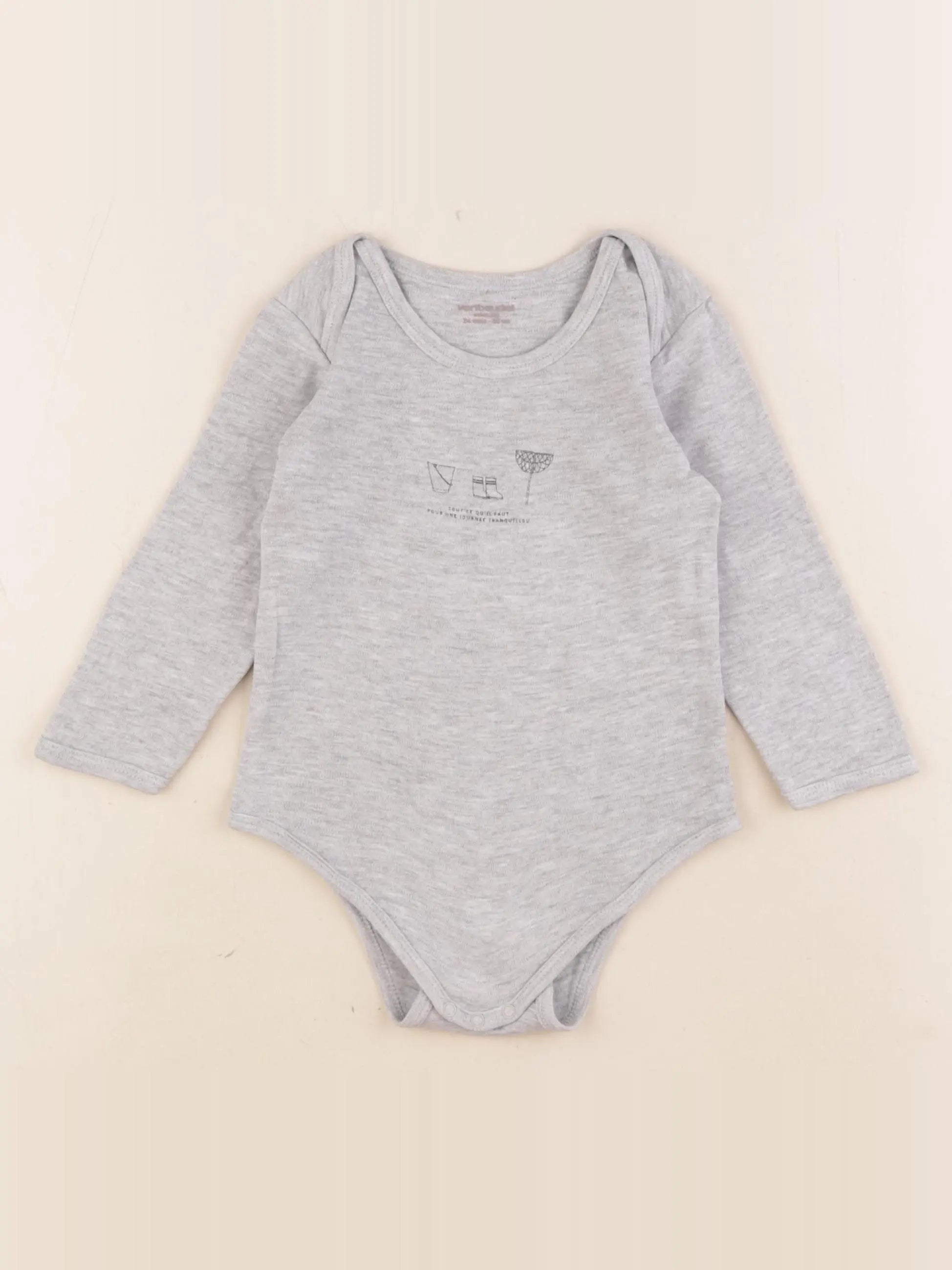 Vertbaudet - body gris - 2 ans