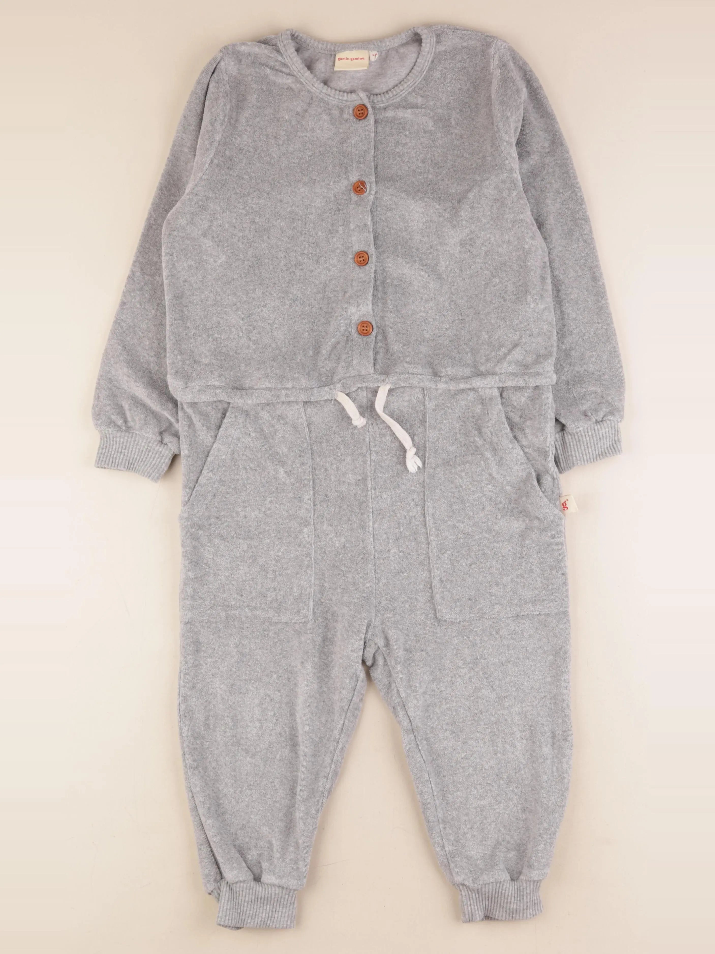 Gamin gamine - combinaison gris - 6/7 ans