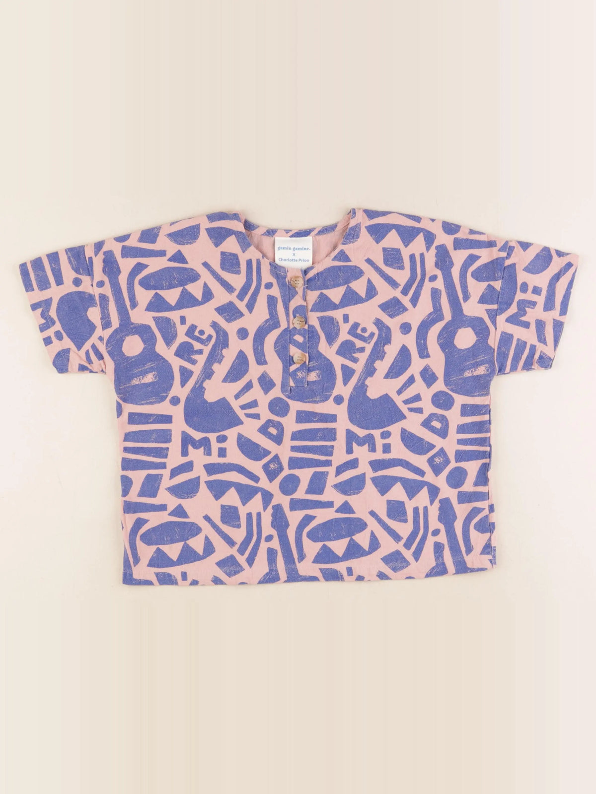 Gamin gamine - chemise rose - 2 ans