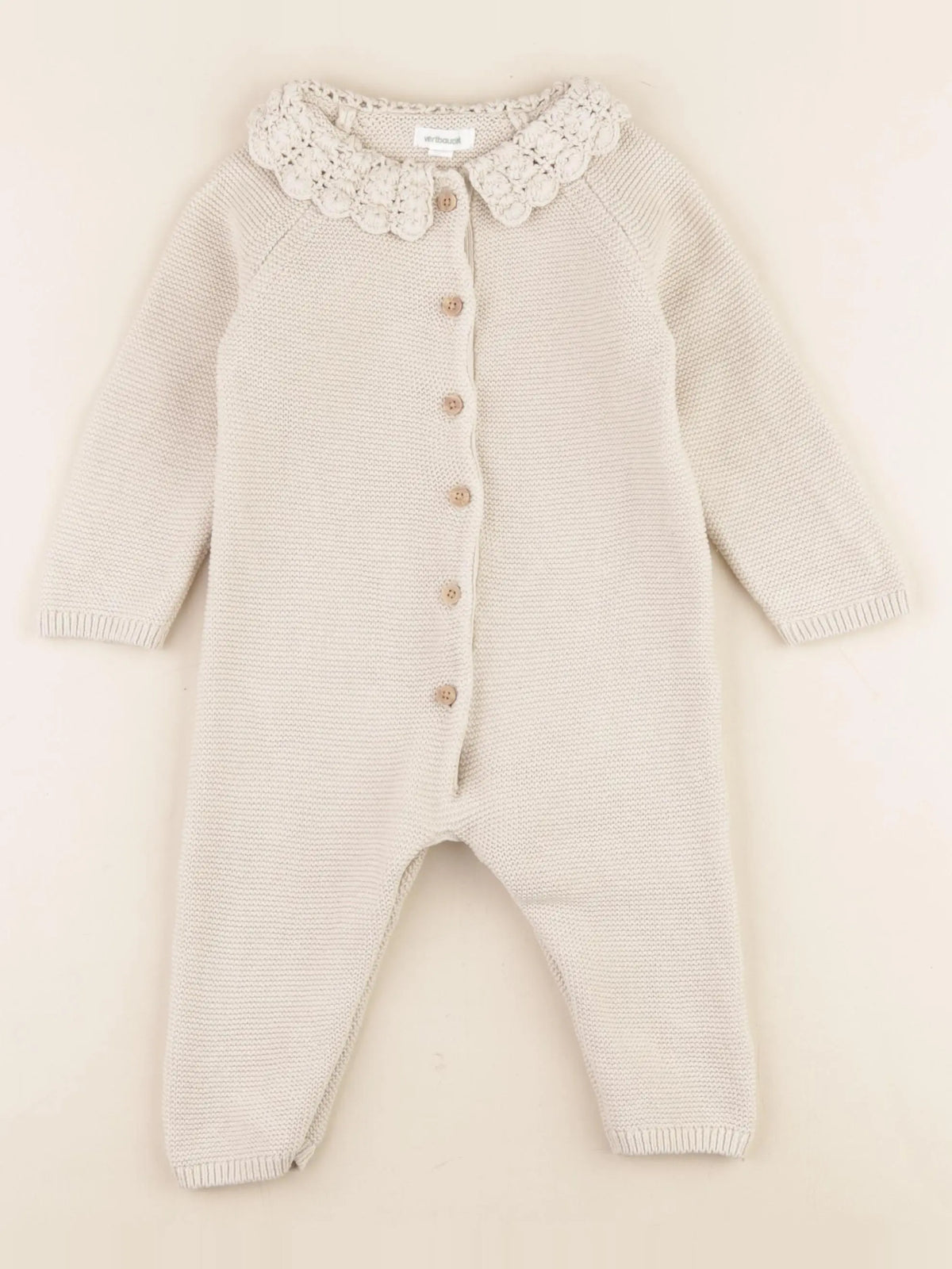Vertbaudet - combinaison beige - 1 an
