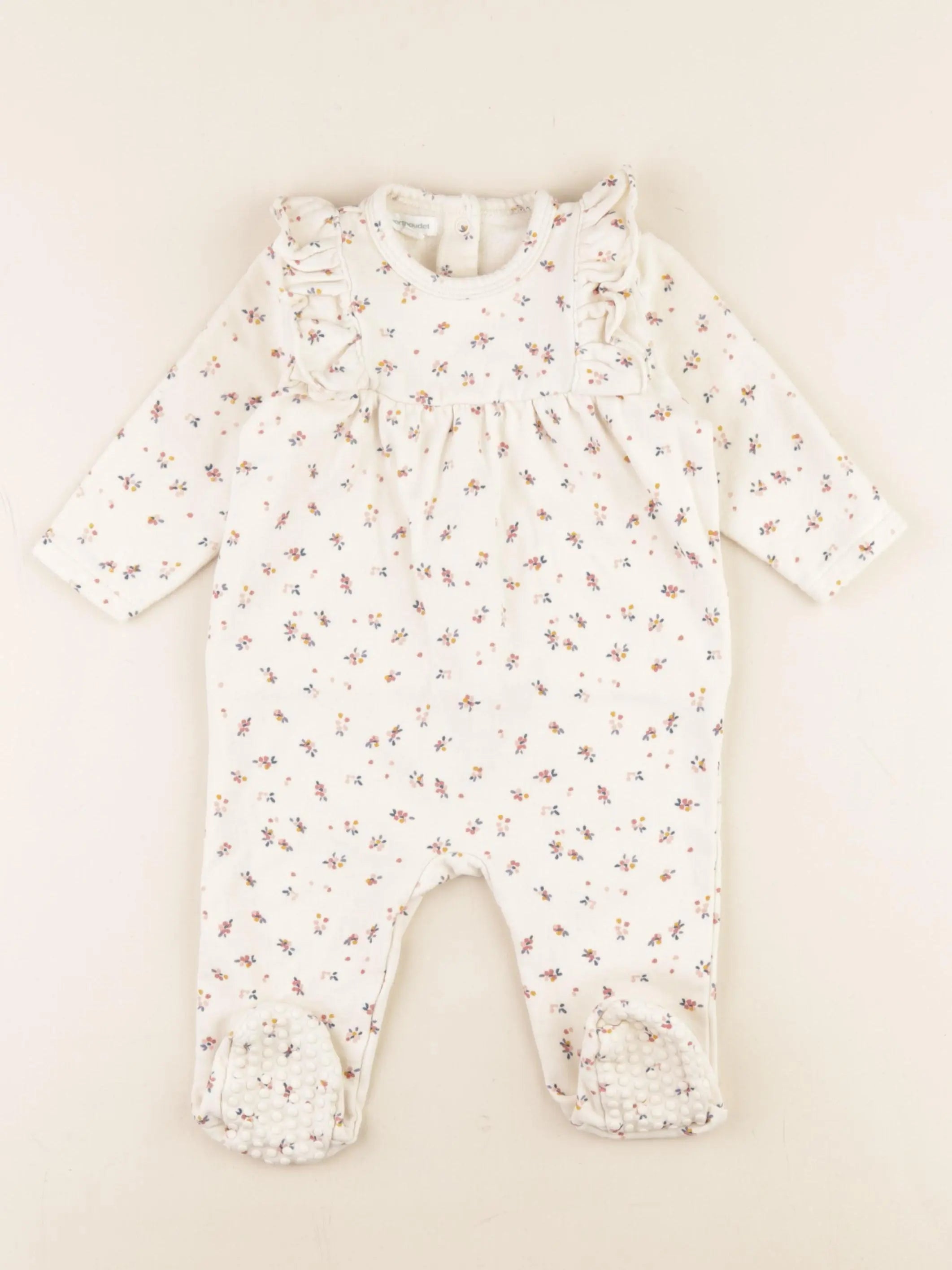 Vertbaudet - pyjama coton beige - 1 an