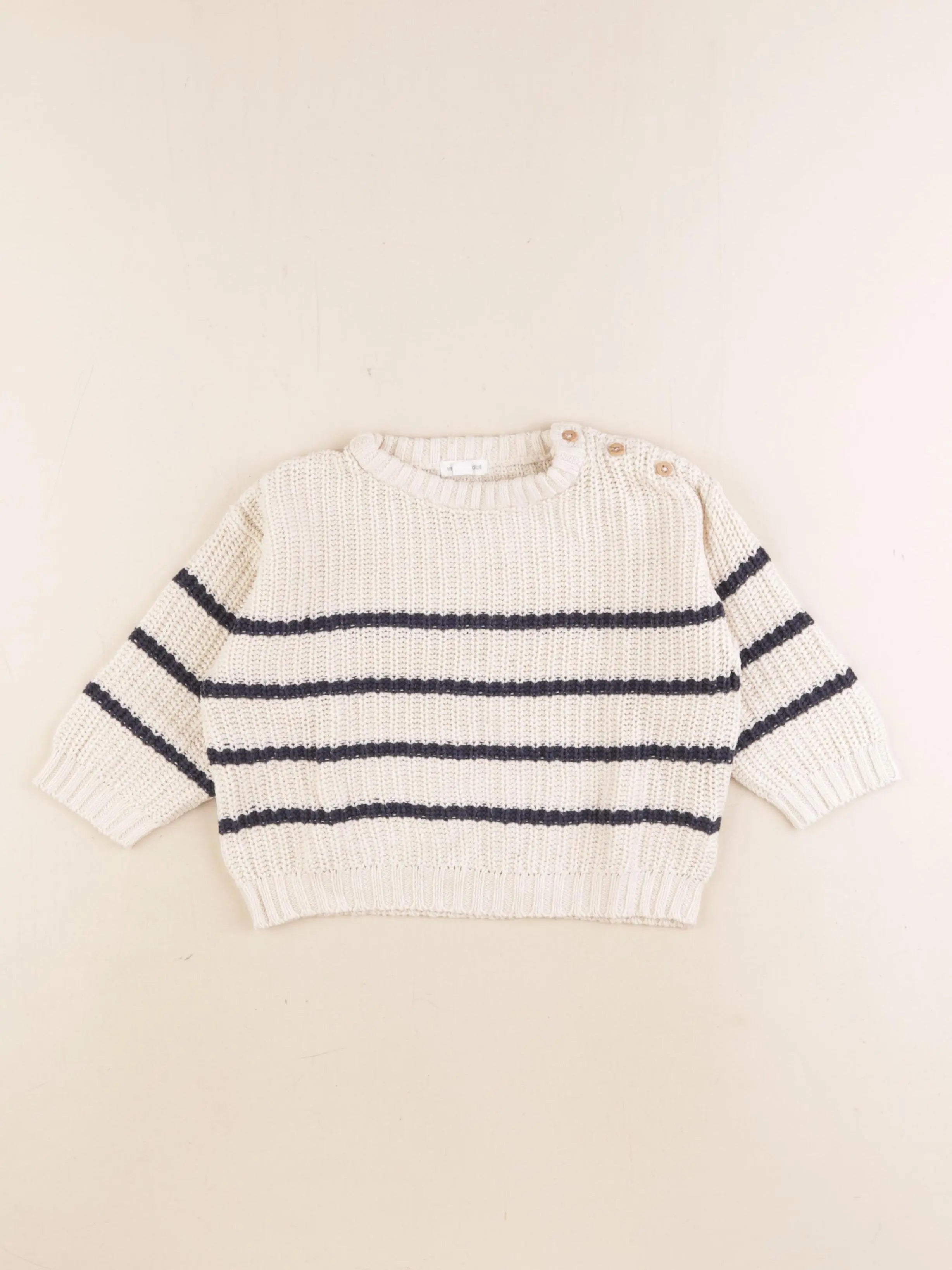 Vertbaudet - pull beige - 2 ans