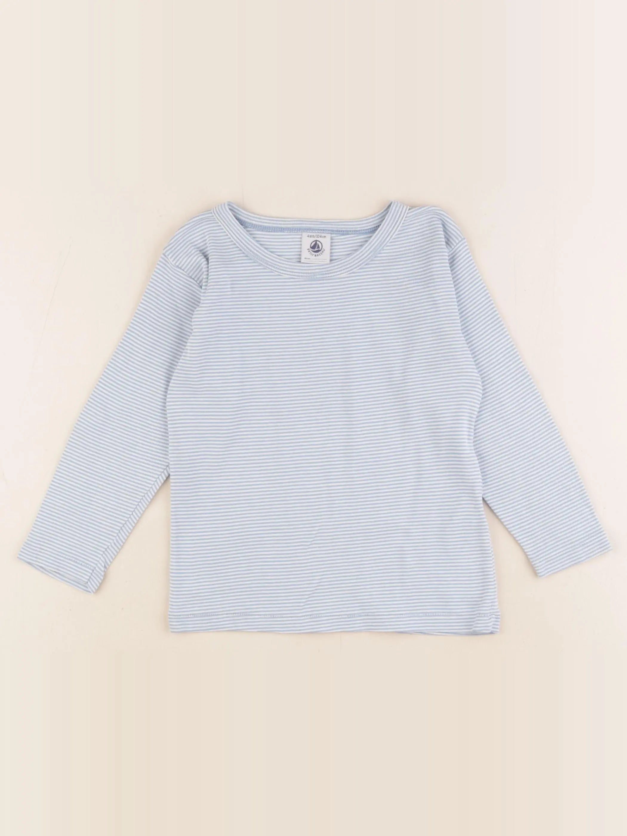 Petit Bateau - maillot de corps bleu - 4 ans