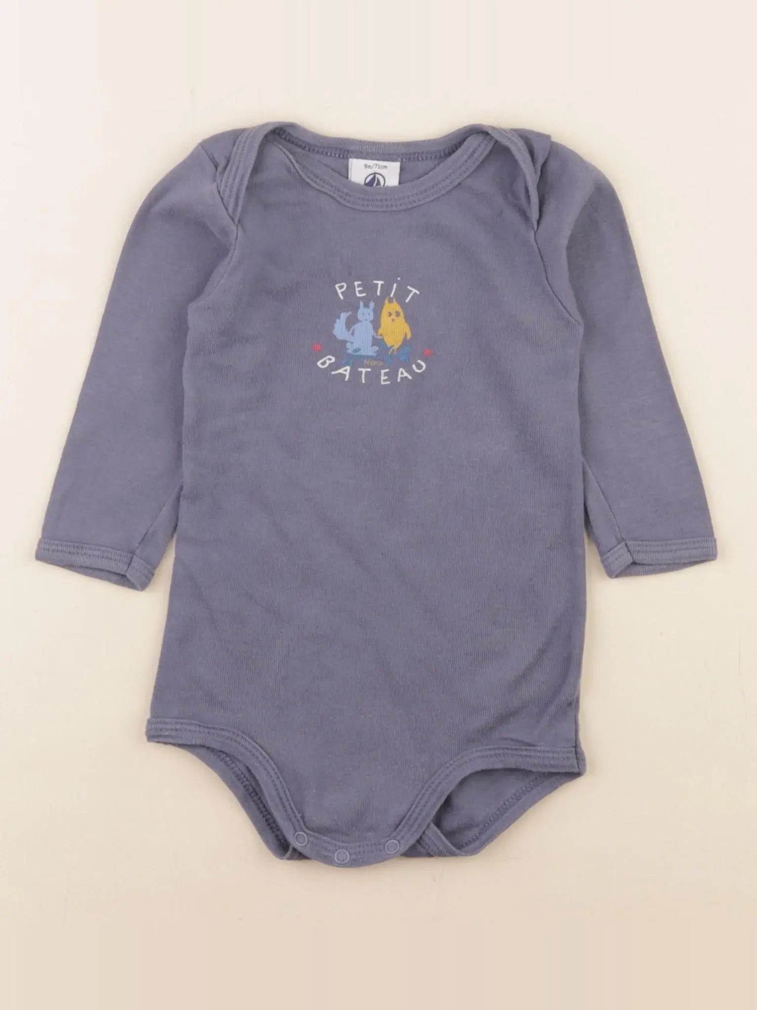 Petit Bateau - body bleu - 9 mois