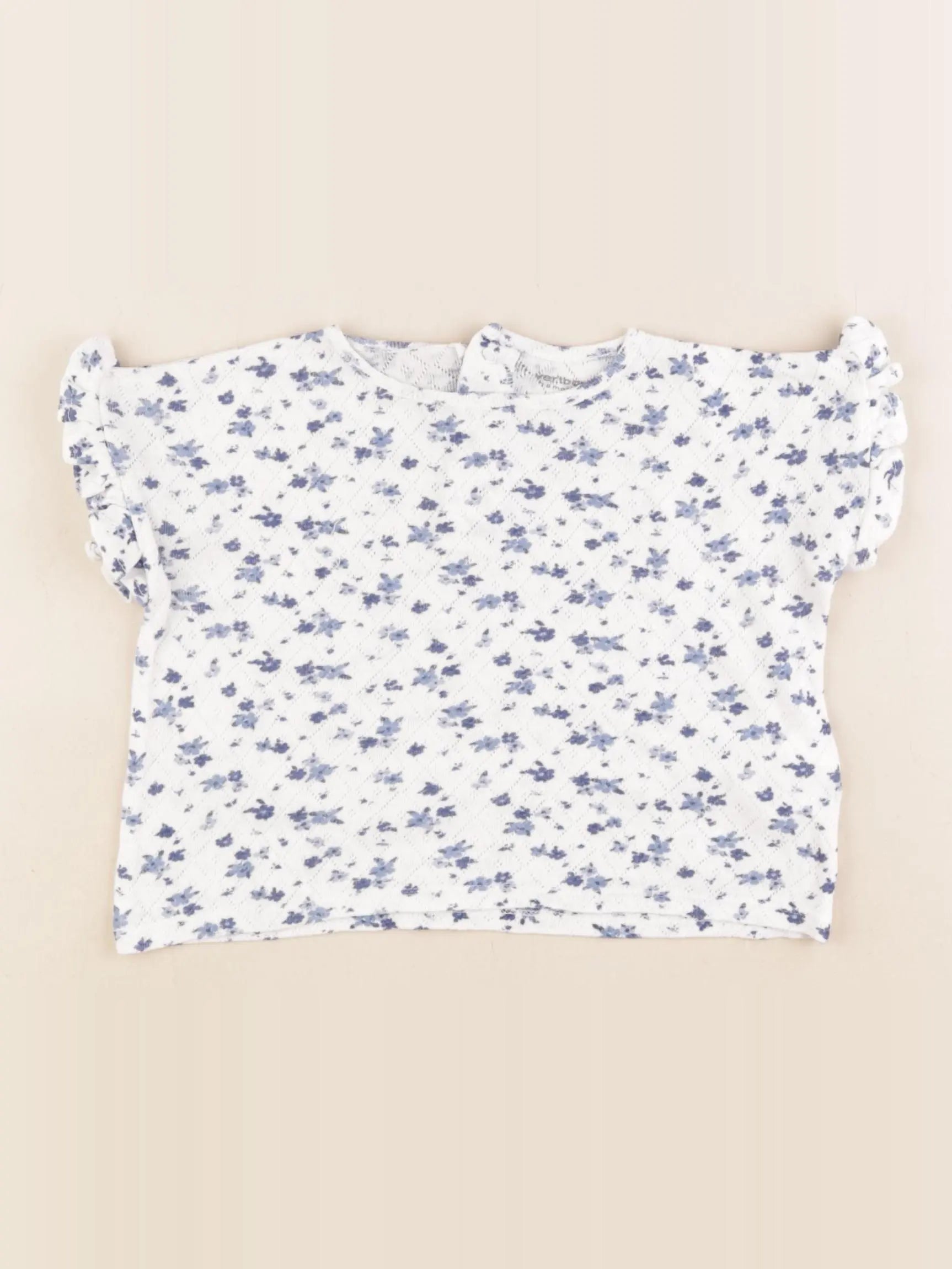 Vertbaudet - tee-shirt bleu, blanc - 18 mois