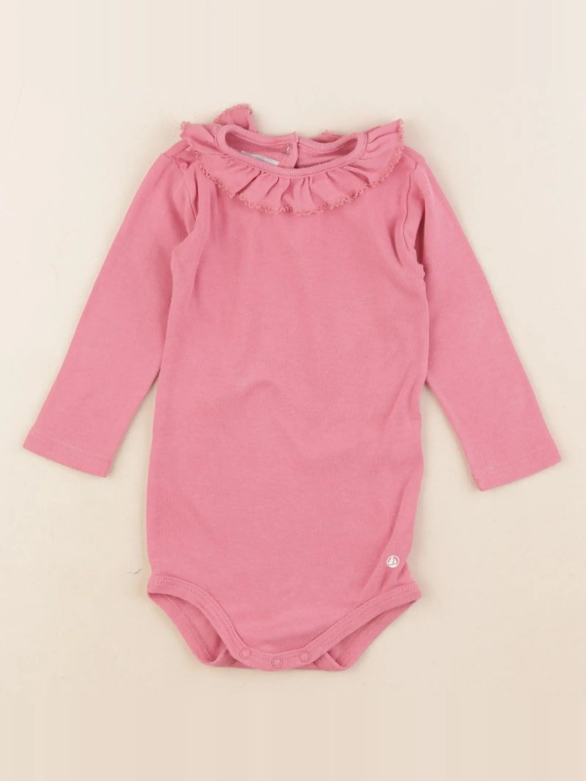 Petit Bateau - body à col rose - 6 mois
