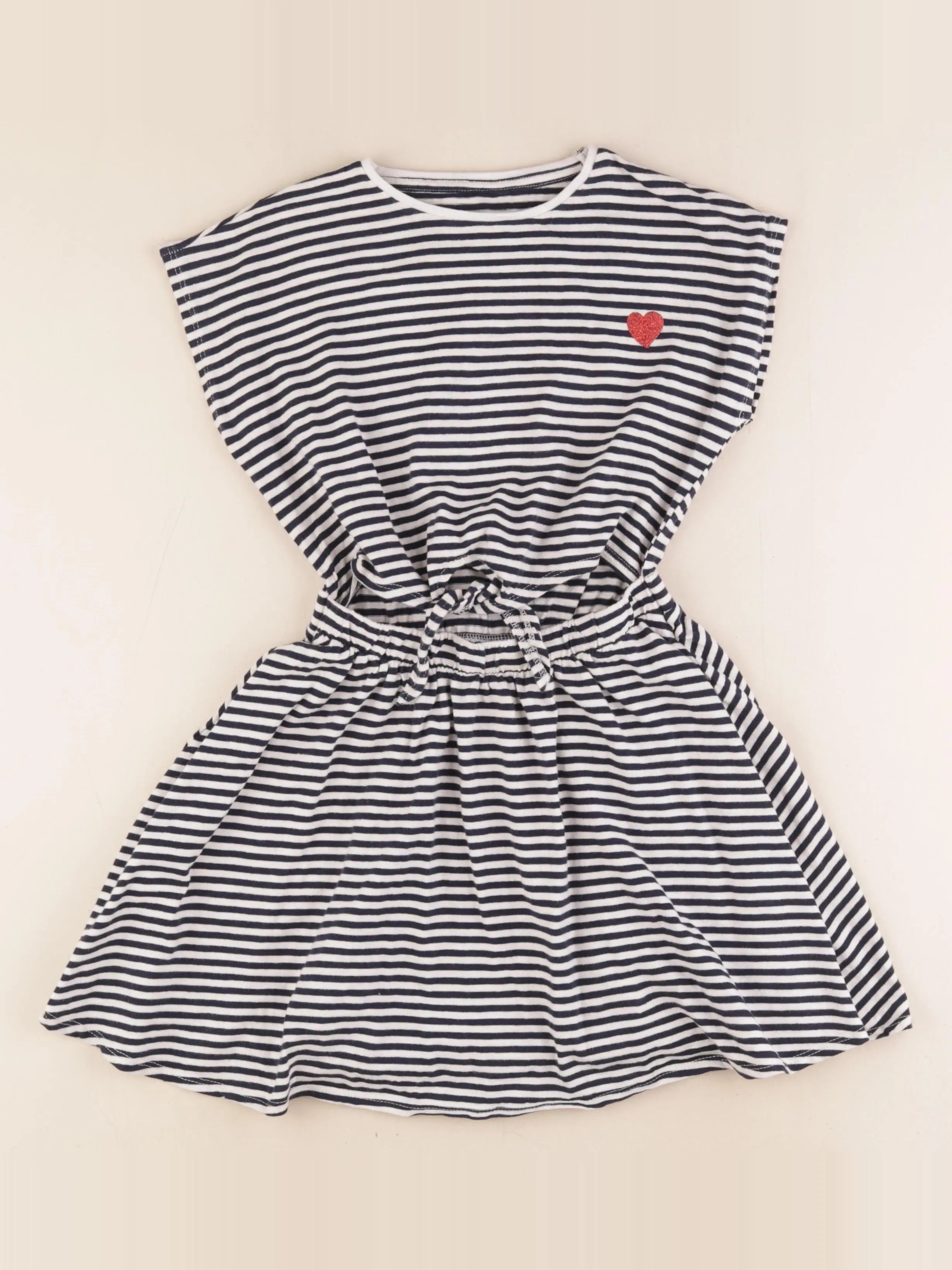 Vertbaudet - robe bleu, blanc - 8 ans