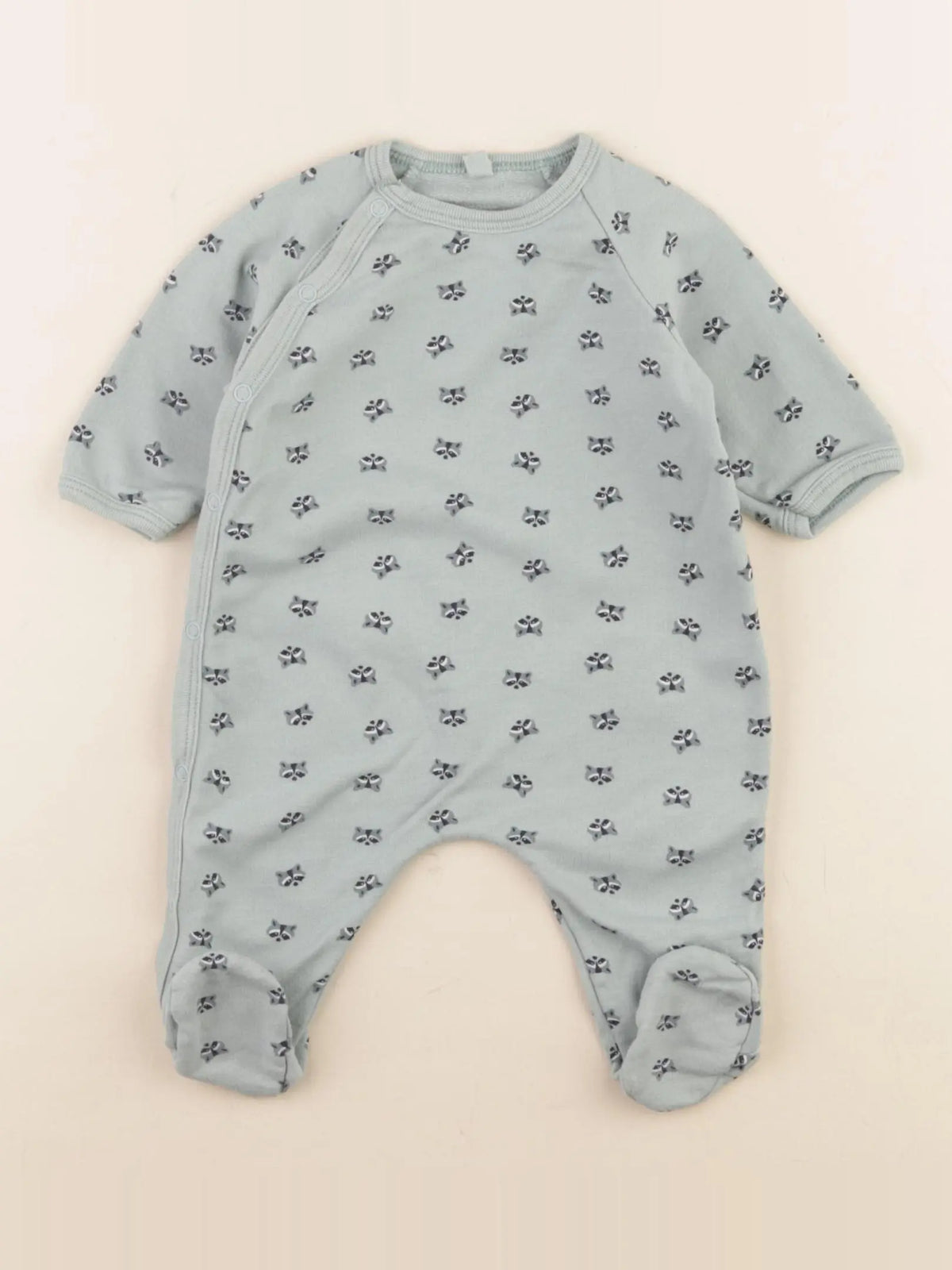 Petit Bateau - pyjama coton vert - 1 mois