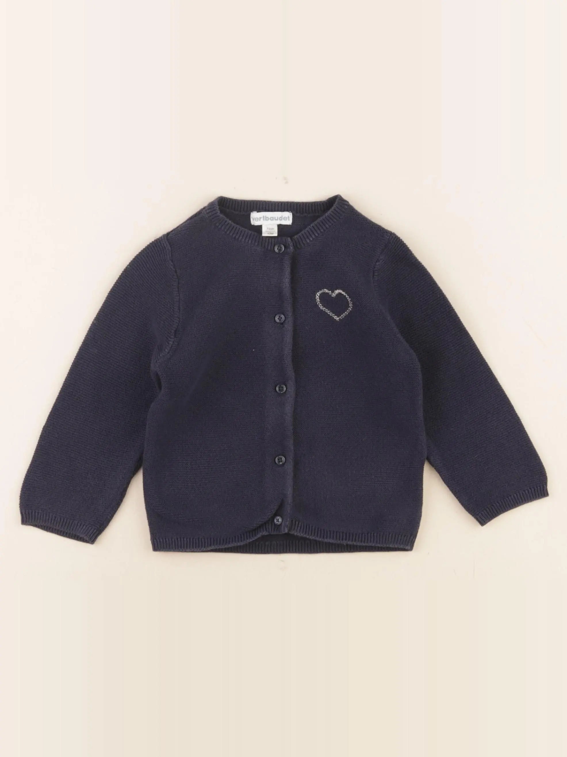 Vertbaudet - gilet bleu - 12 mois