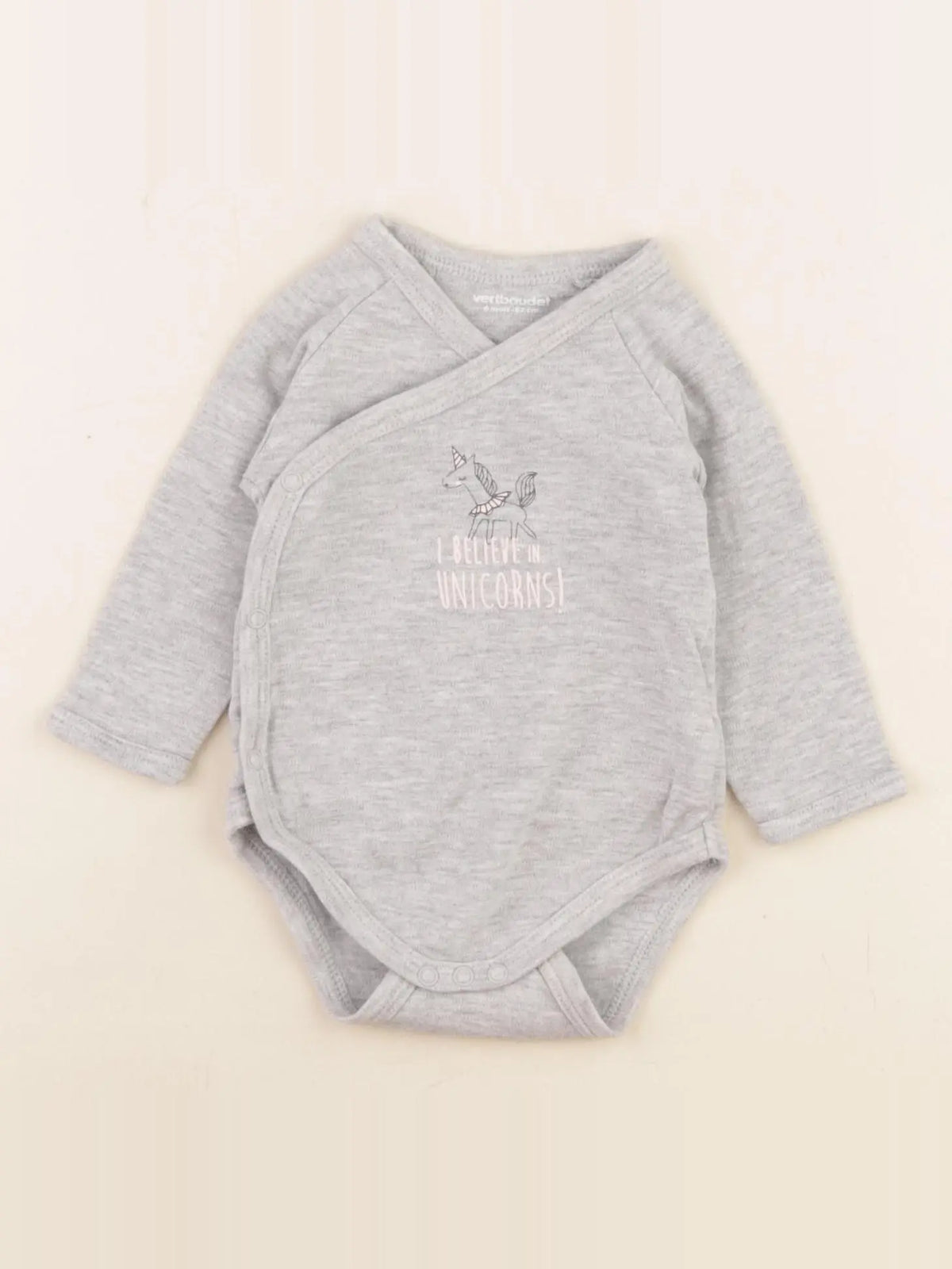 Vertbaudet - body gris - 6 mois