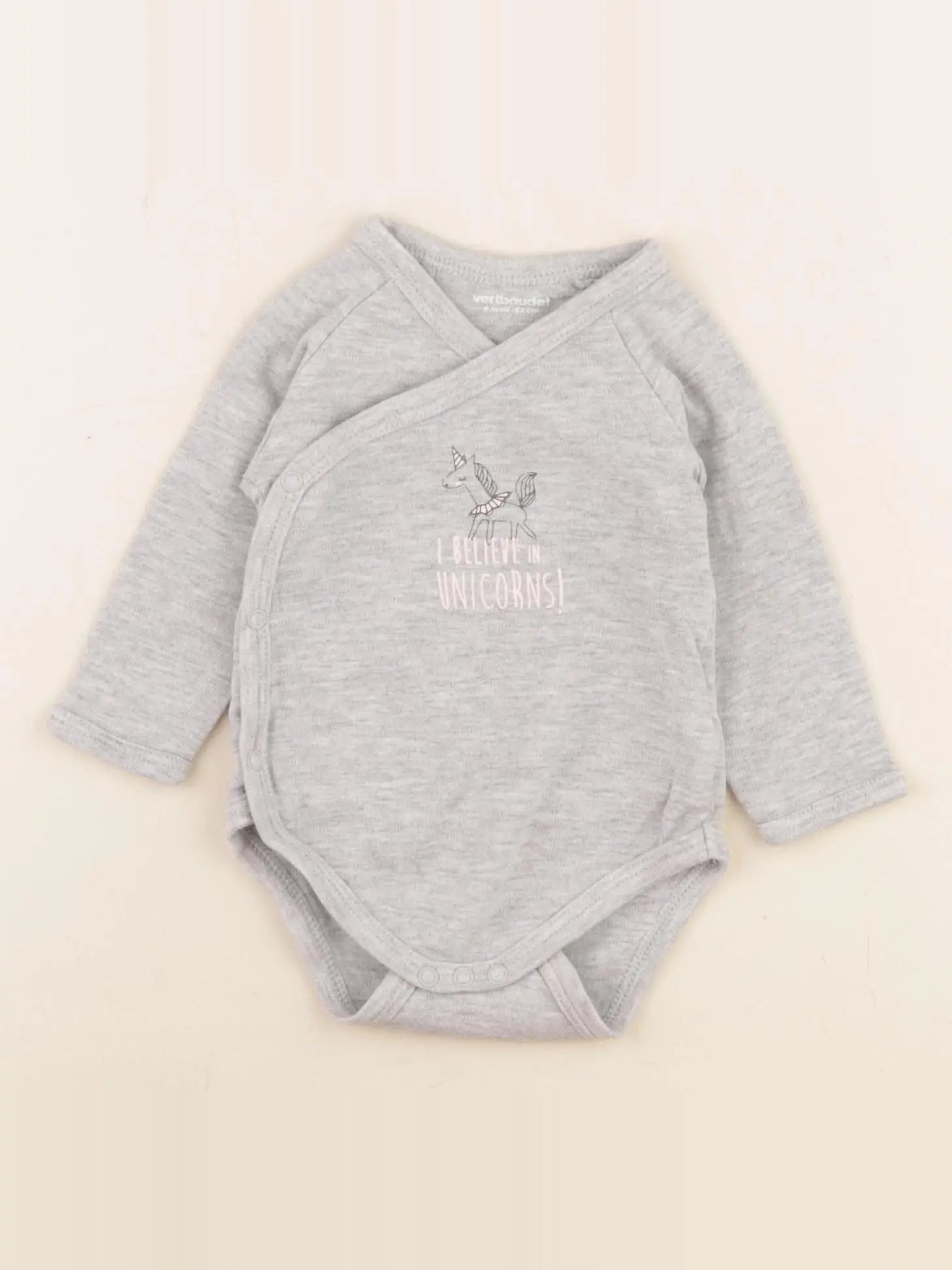 Vertbaudet - body gris - 6 mois