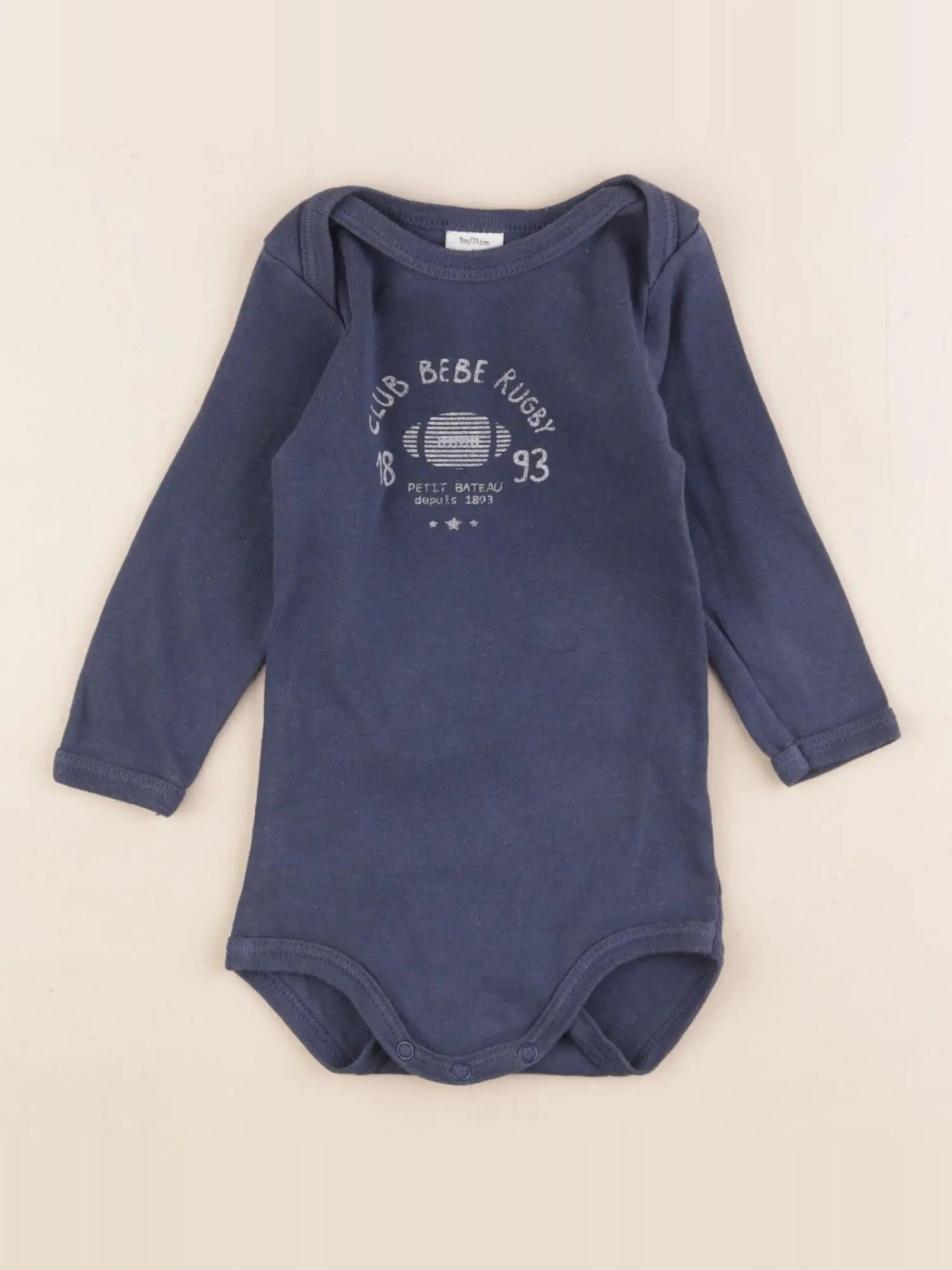 Petit Bateau - body bleu - 9 mois