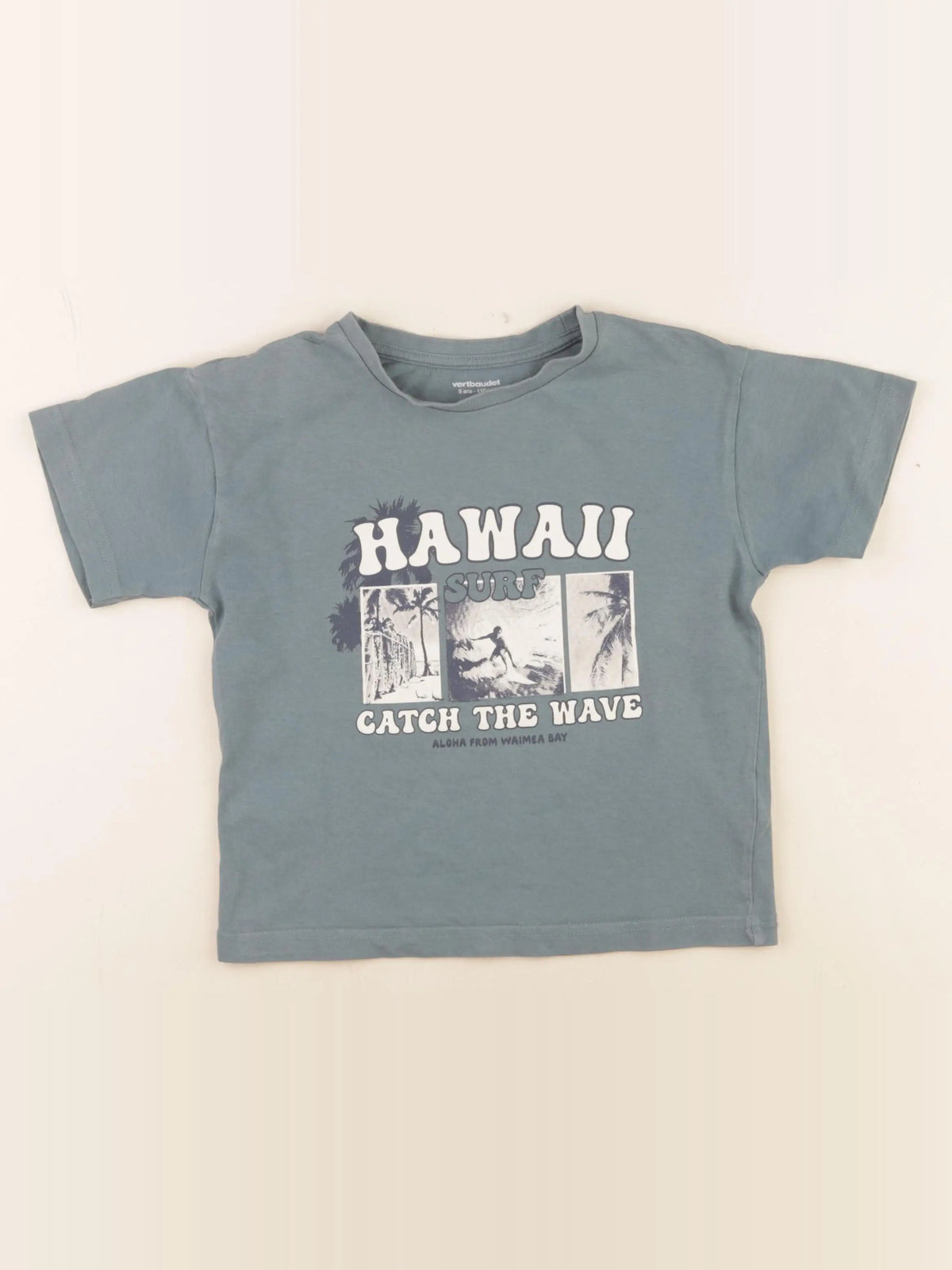 Vertbaudet - tee-shirt bleu - 5 ans
