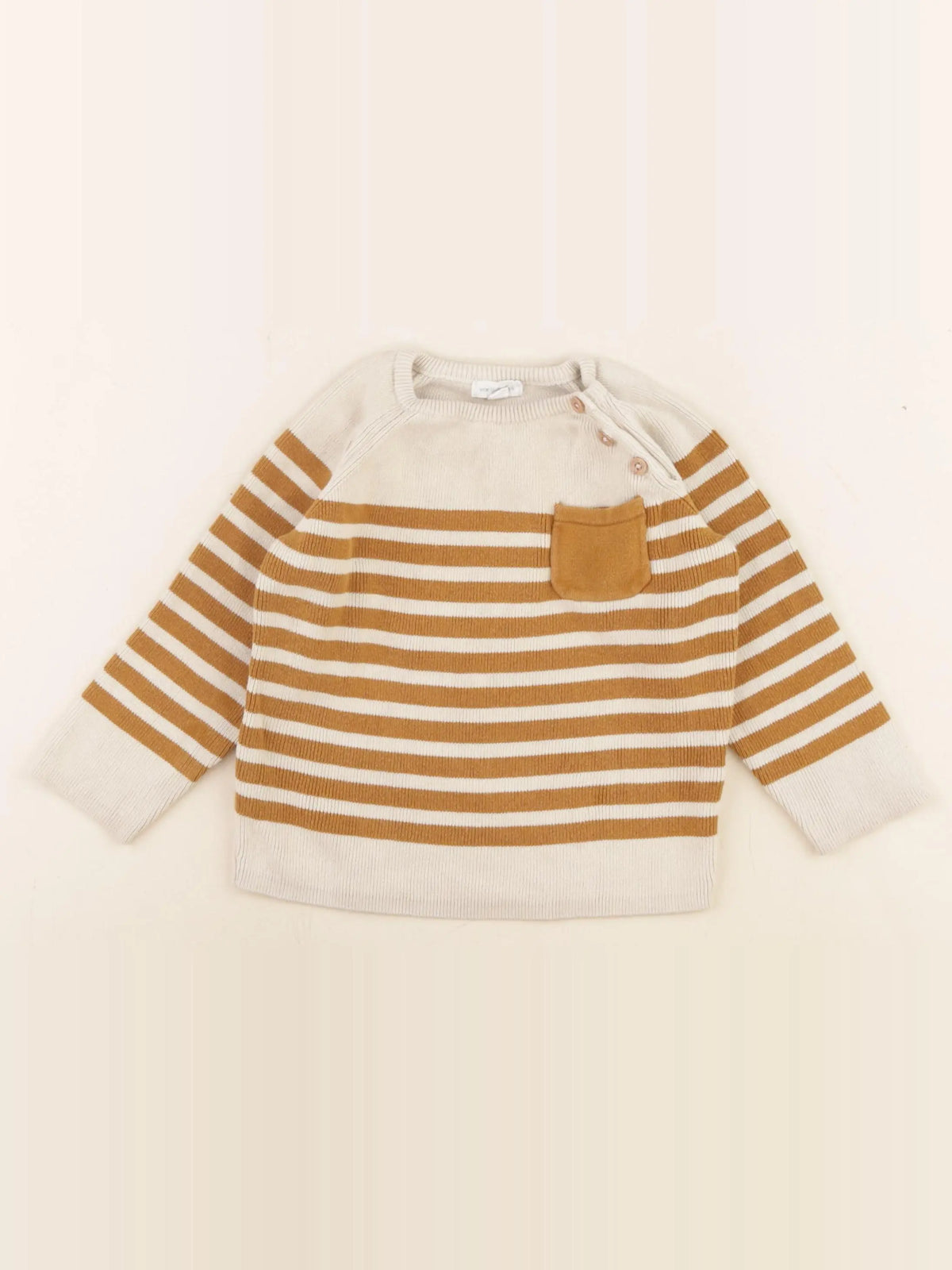 Vertbaudet - pull beige, marron - 24 mois