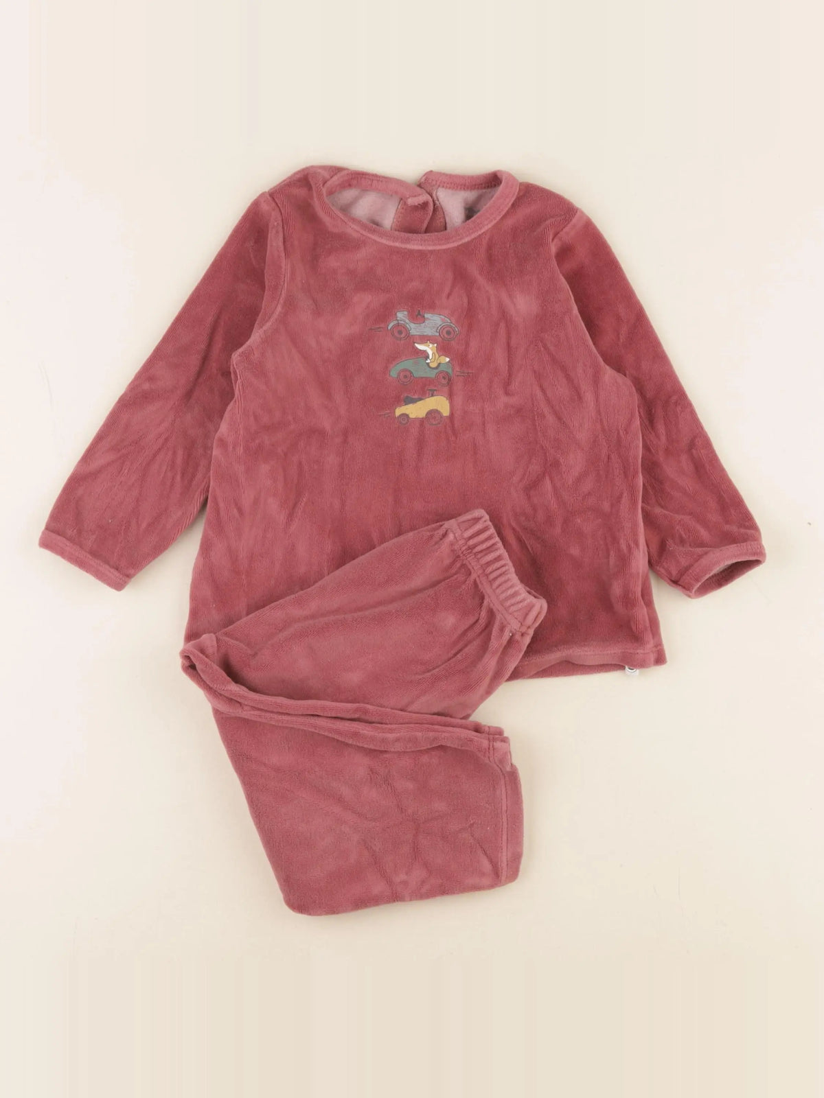 Vertbaudet - pyjama velours rouge - 2 ans