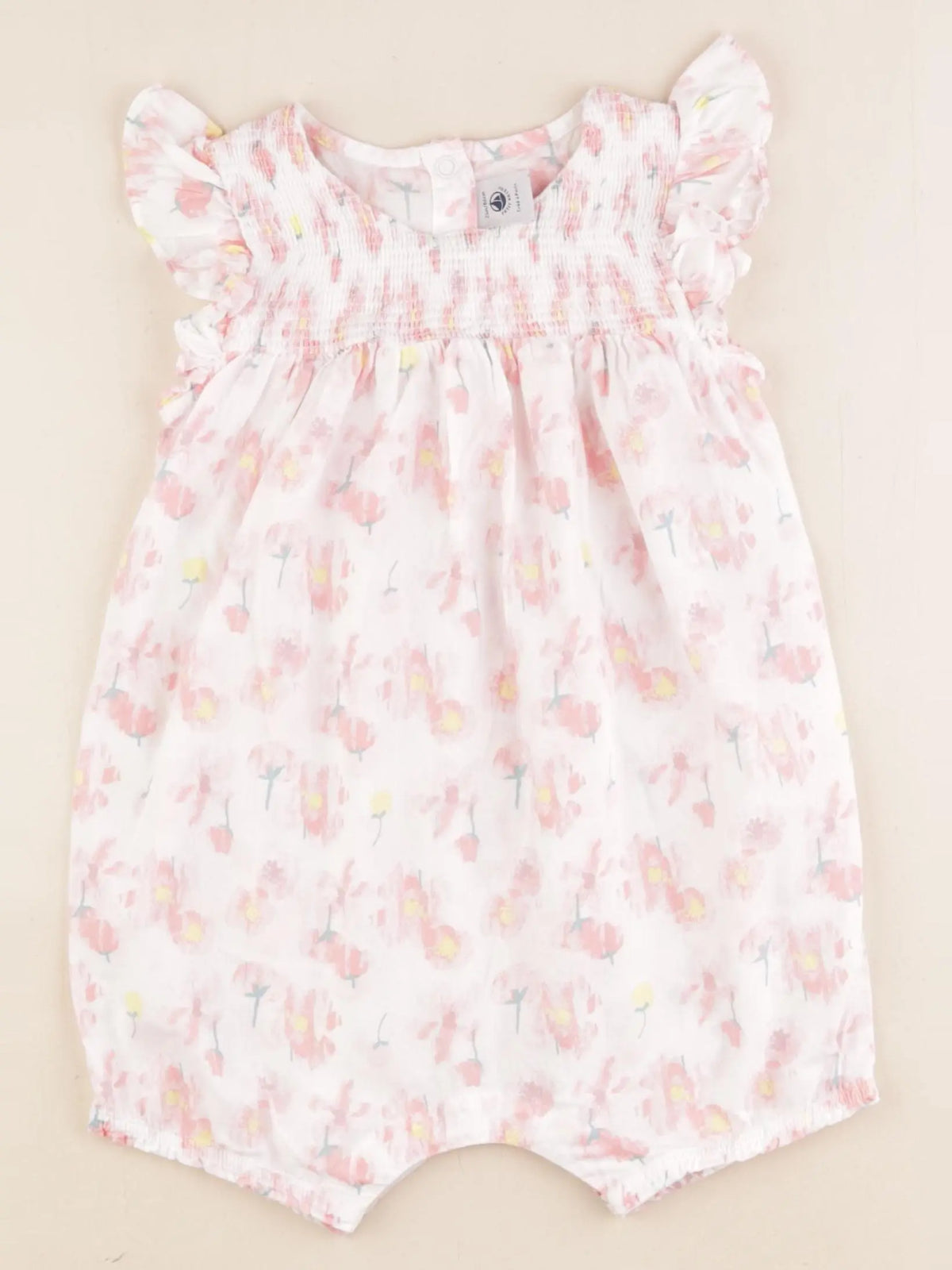 Petit Bateau - combinaison blanc, rose - 24 mois