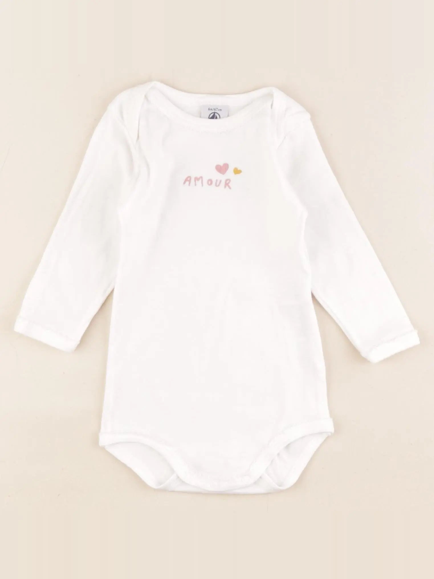Petit Bateau - body blanc - 6 mois