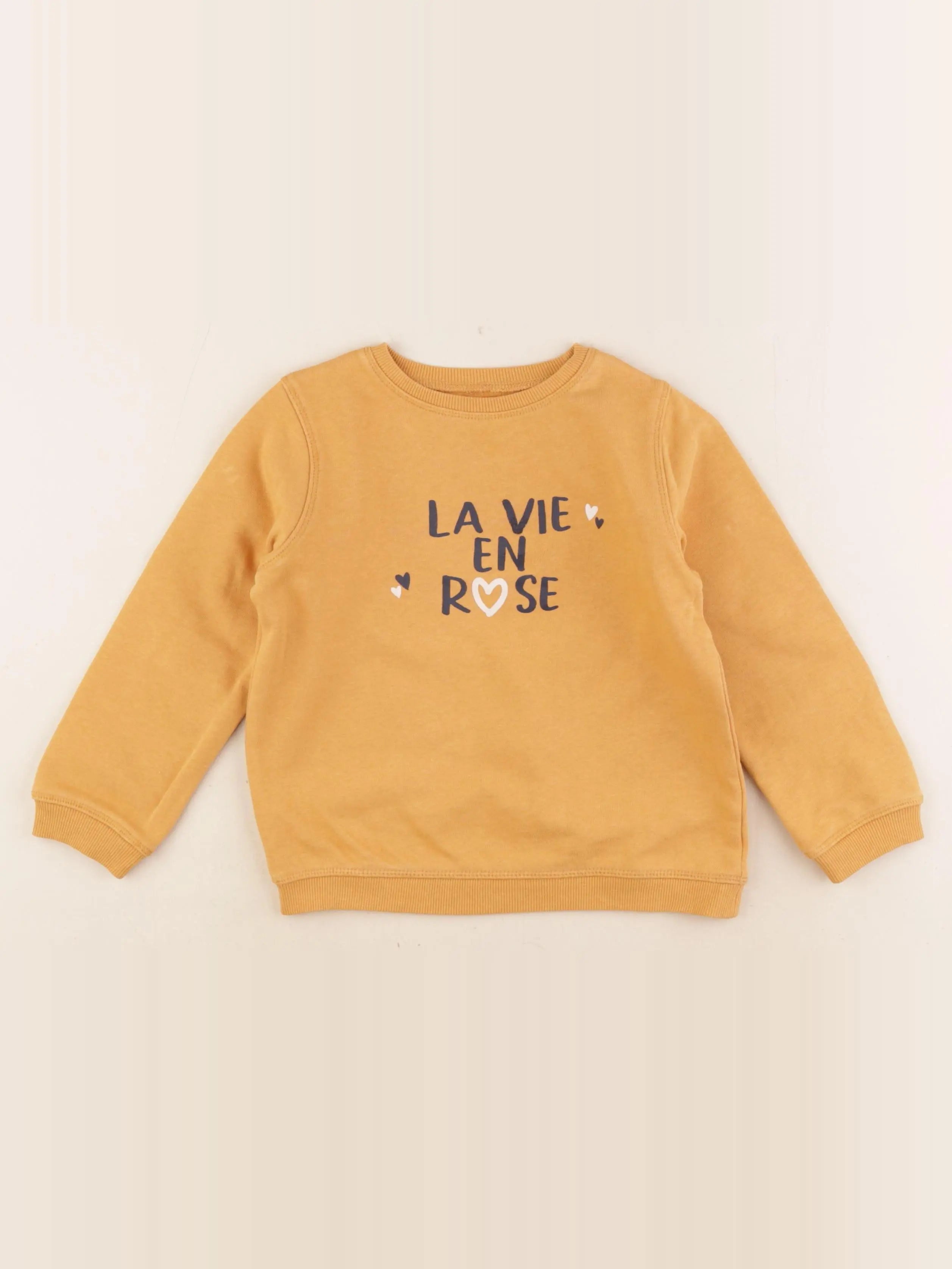 Vertbaudet - sweat jaune - 5 ans