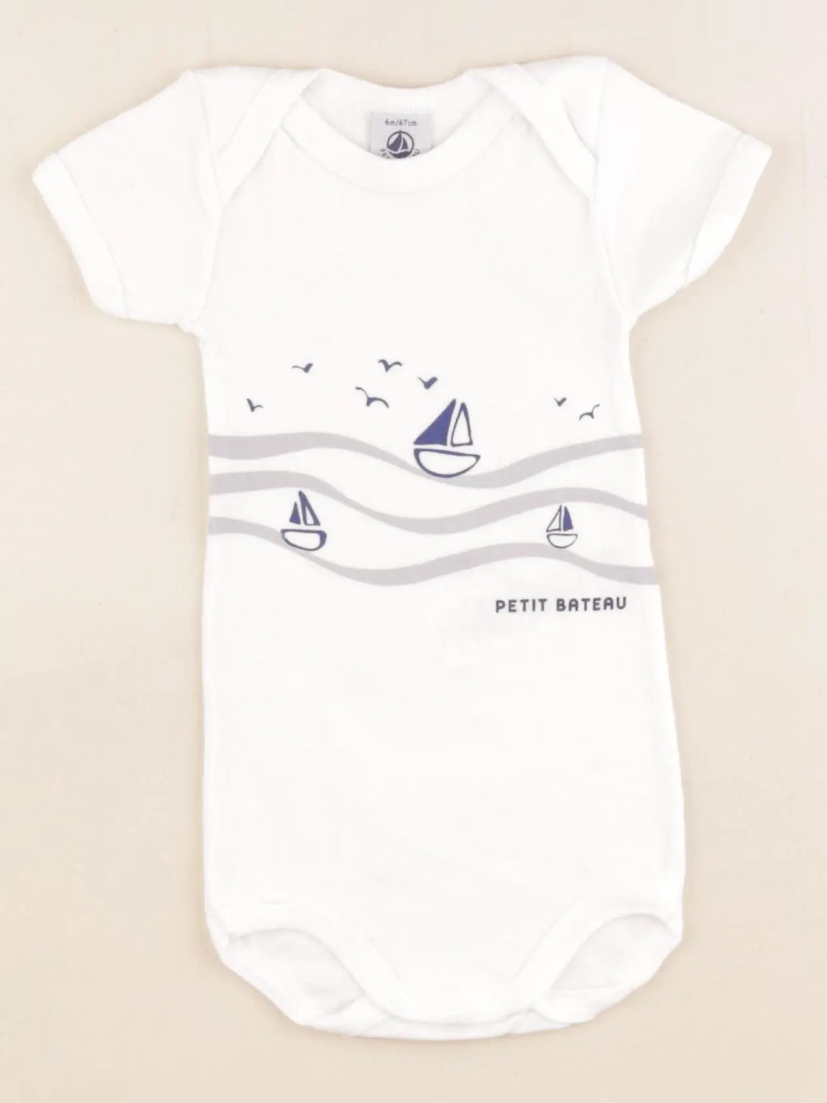 Petit Bateau - body blanc - 6 mois