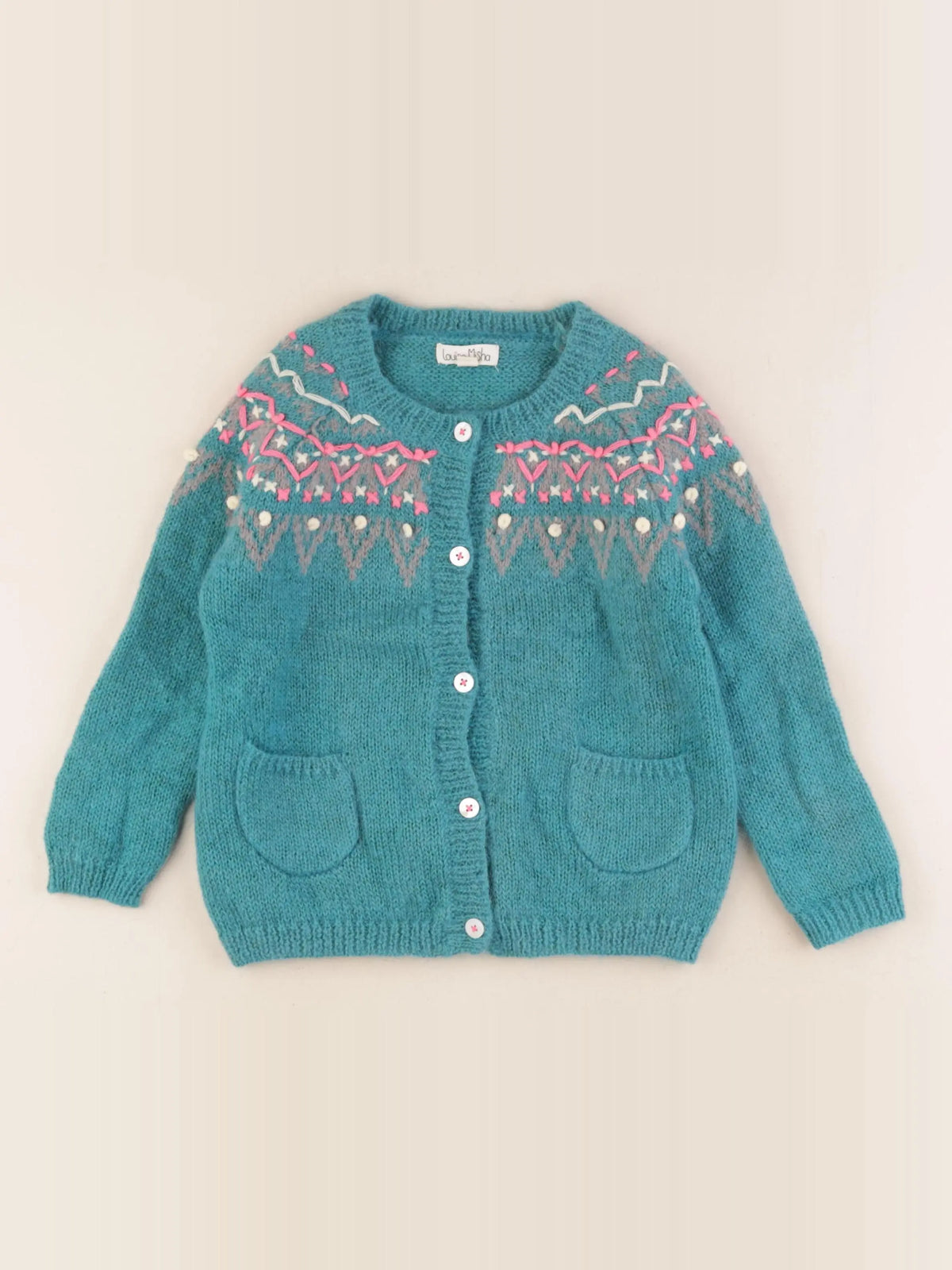 Louise Misha - gilet vert - 4 ans