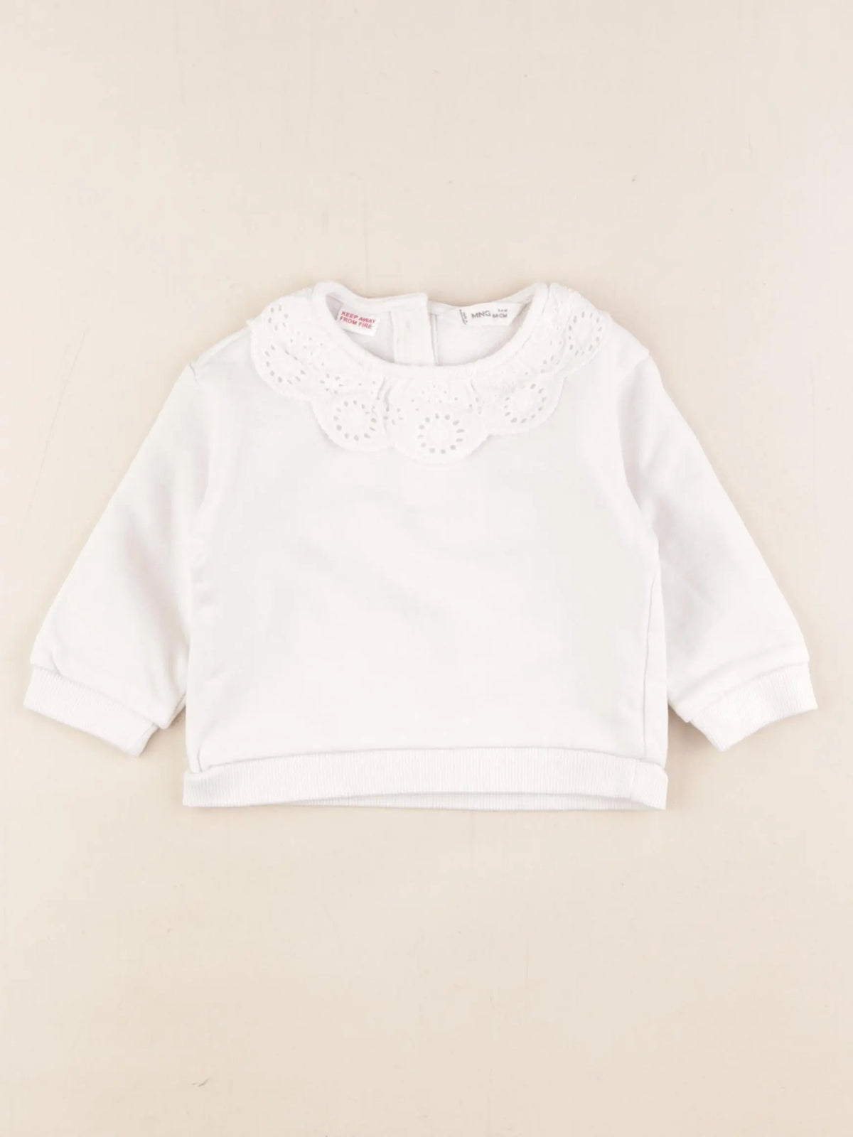 Mango - sweat blanc - 3/6 mois
