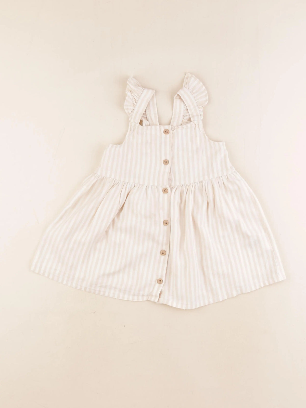 Petit Bateau - robe beige, rose - 12/18 mois