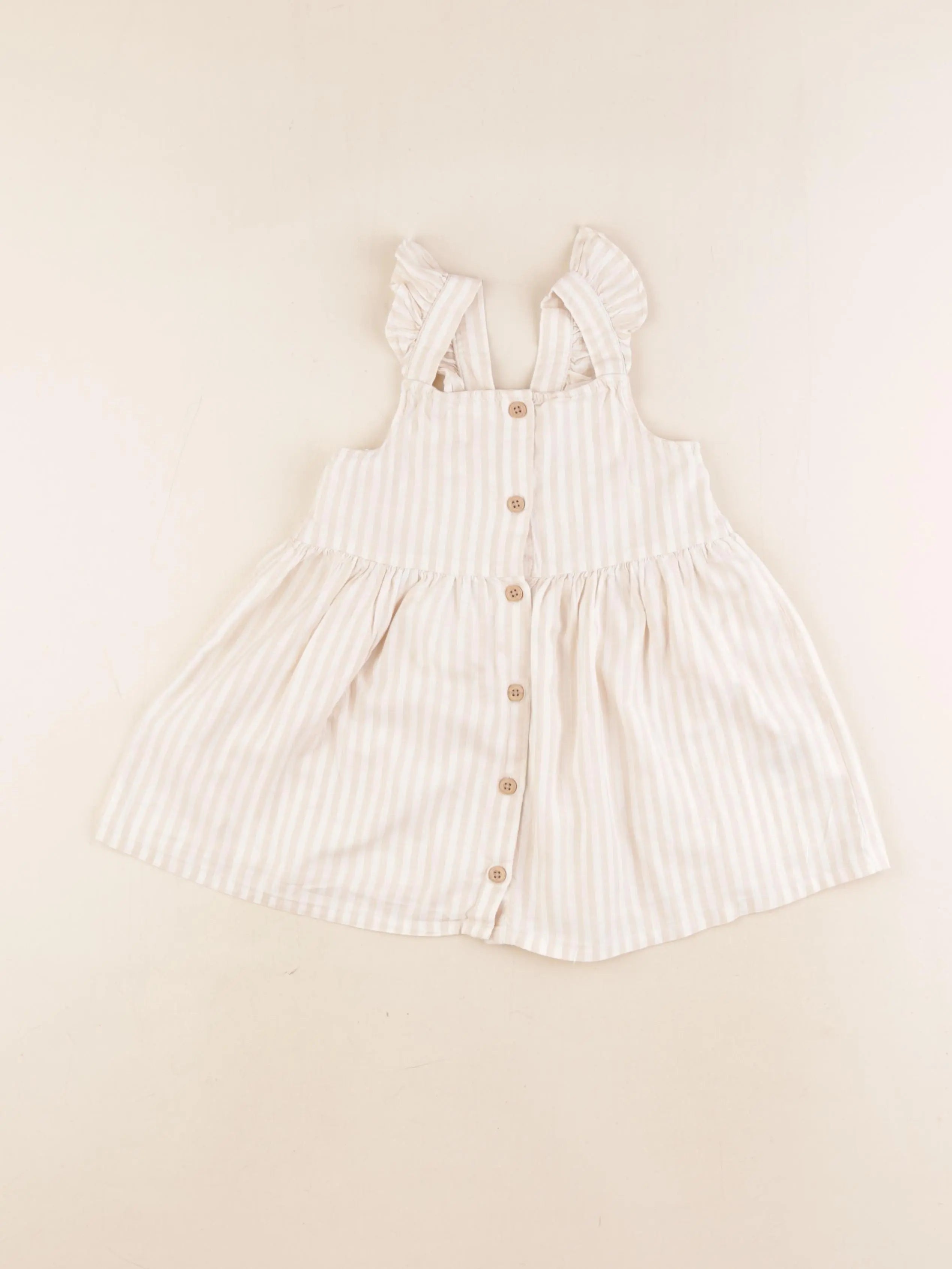 Petit Bateau - robe beige, rose - 12/18 mois