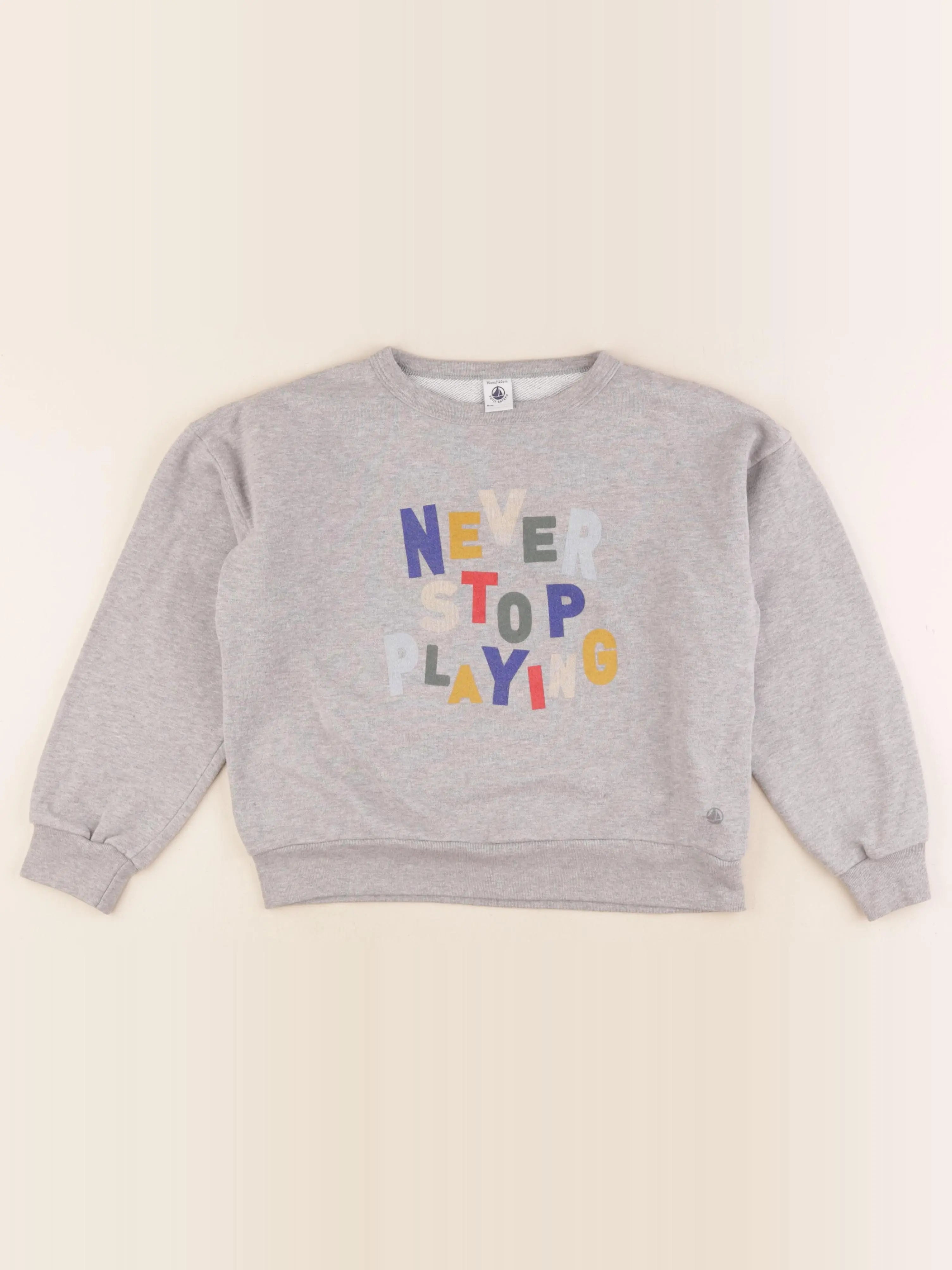 Petit Bateau - sweat gris - 10 ans