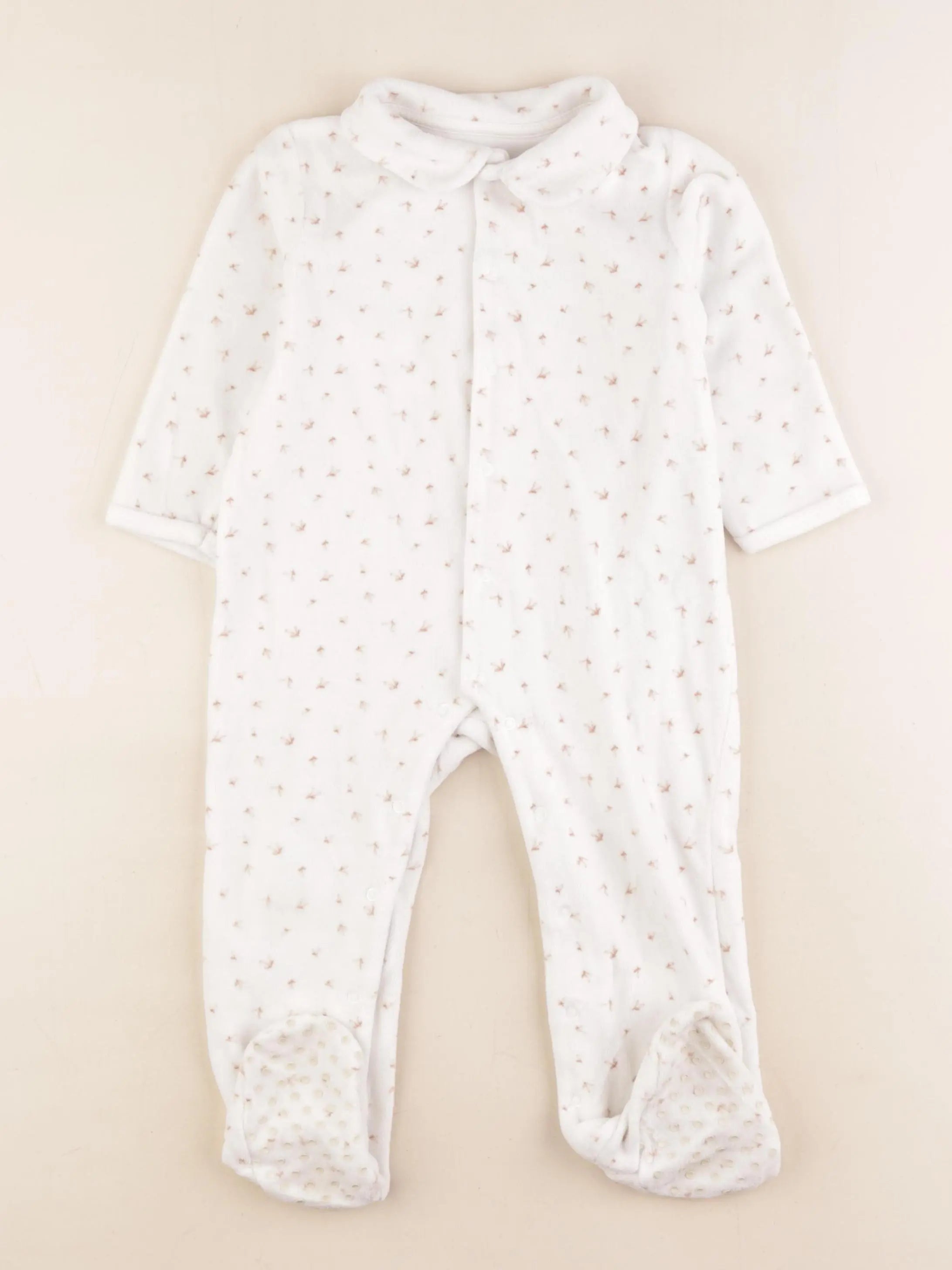 Vertbaudet - pyjama velours blanc - 2 ans