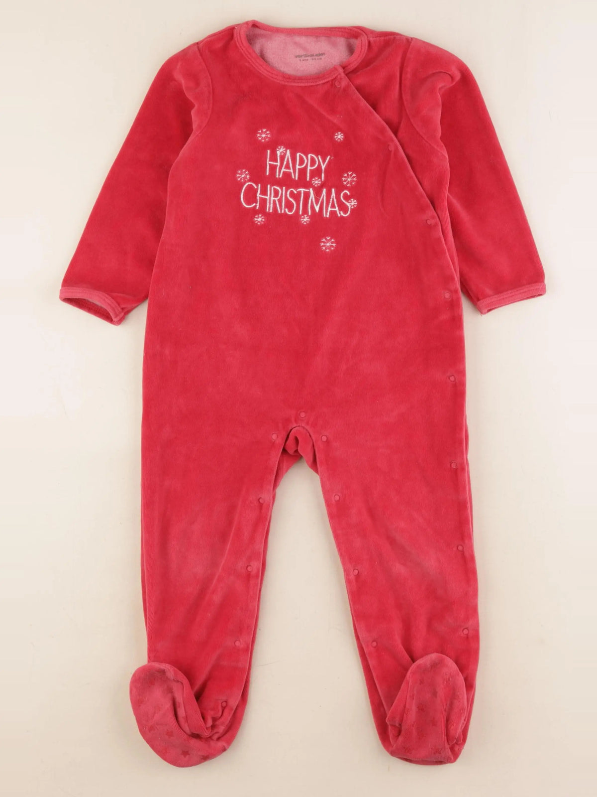 Vertbaudet - pyjama velours rouge - 3 ans