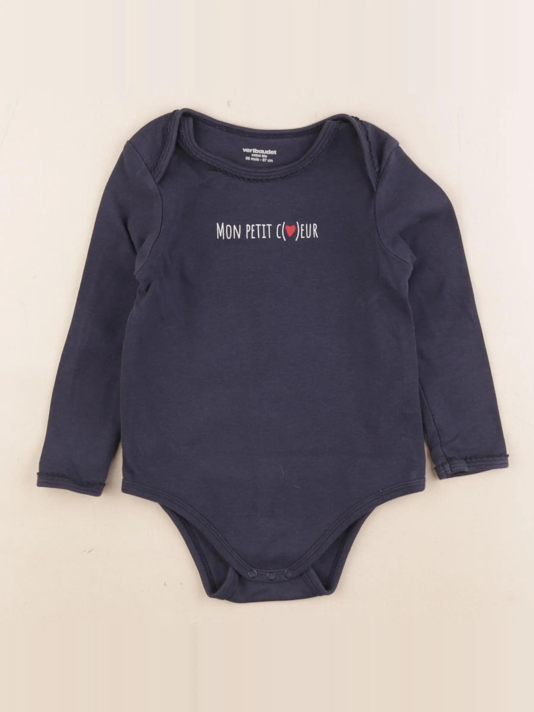 Vertbaudet - body bleu - 36 mois