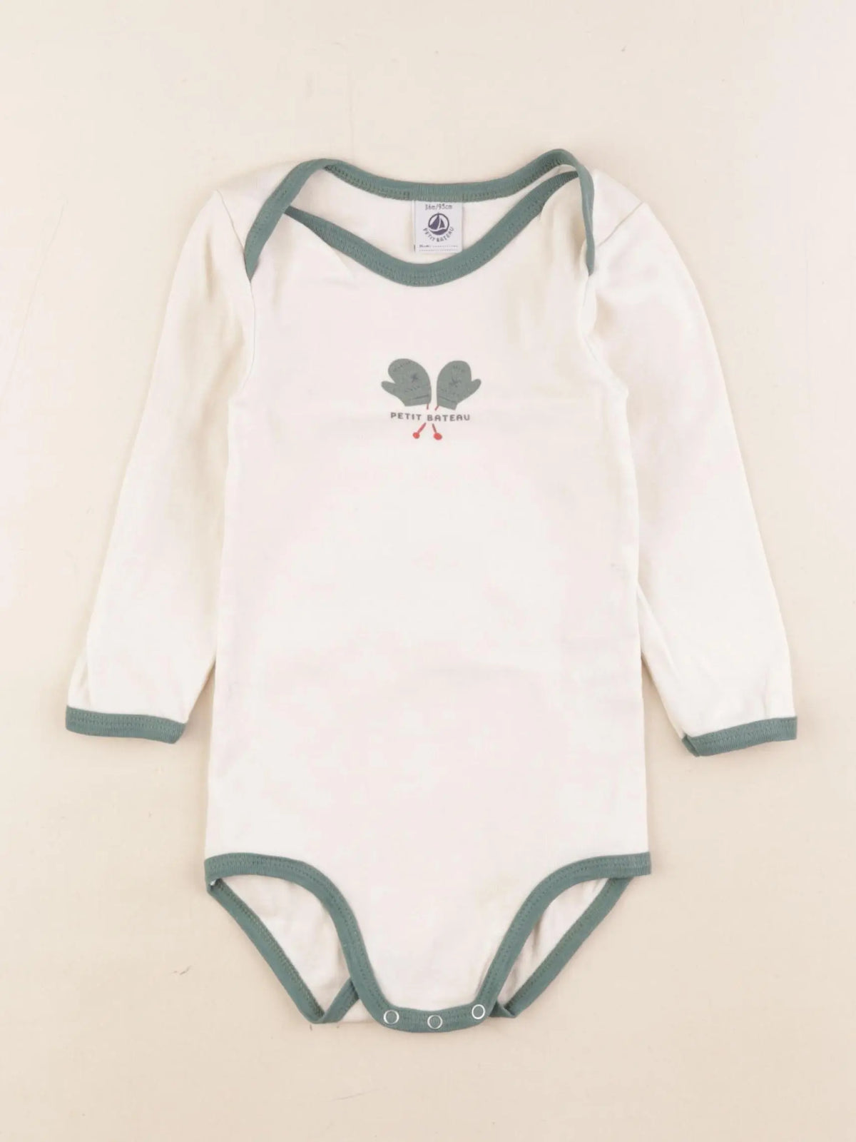 Petit Bateau - body beige - 36 mois