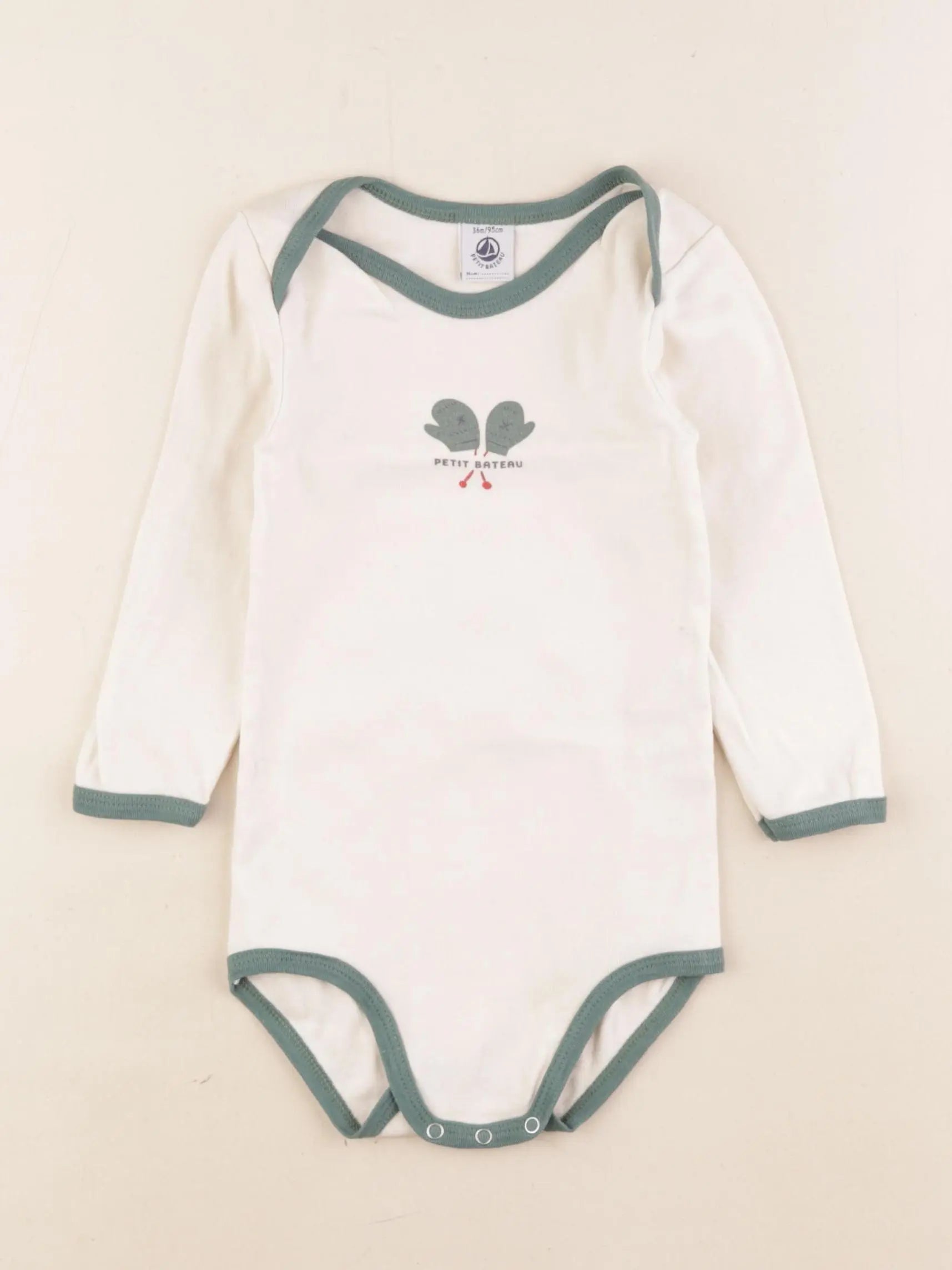 Petit Bateau - body beige - 36 mois