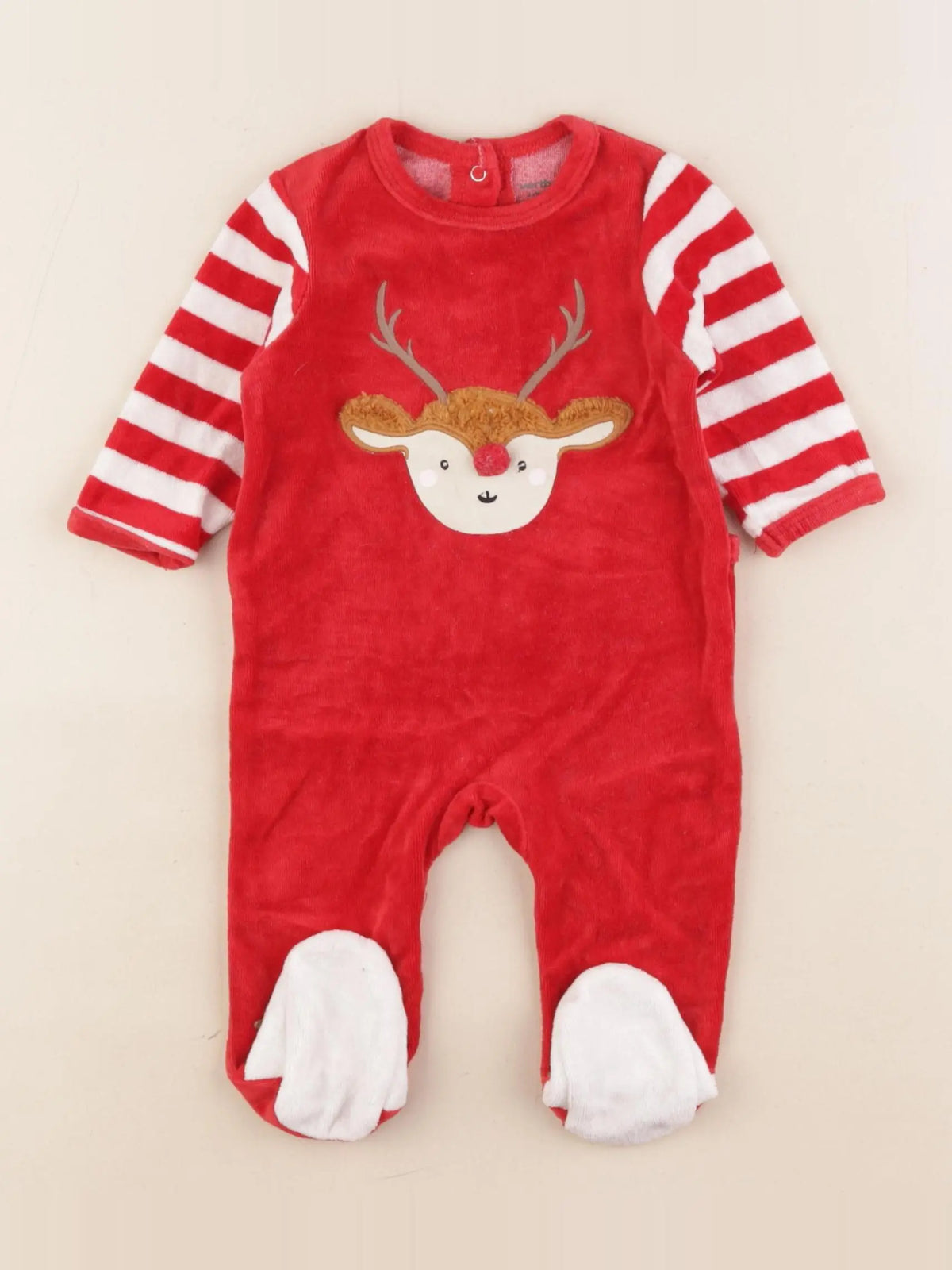 Vertbaudet - pyjama velours rouge - 3 mois
