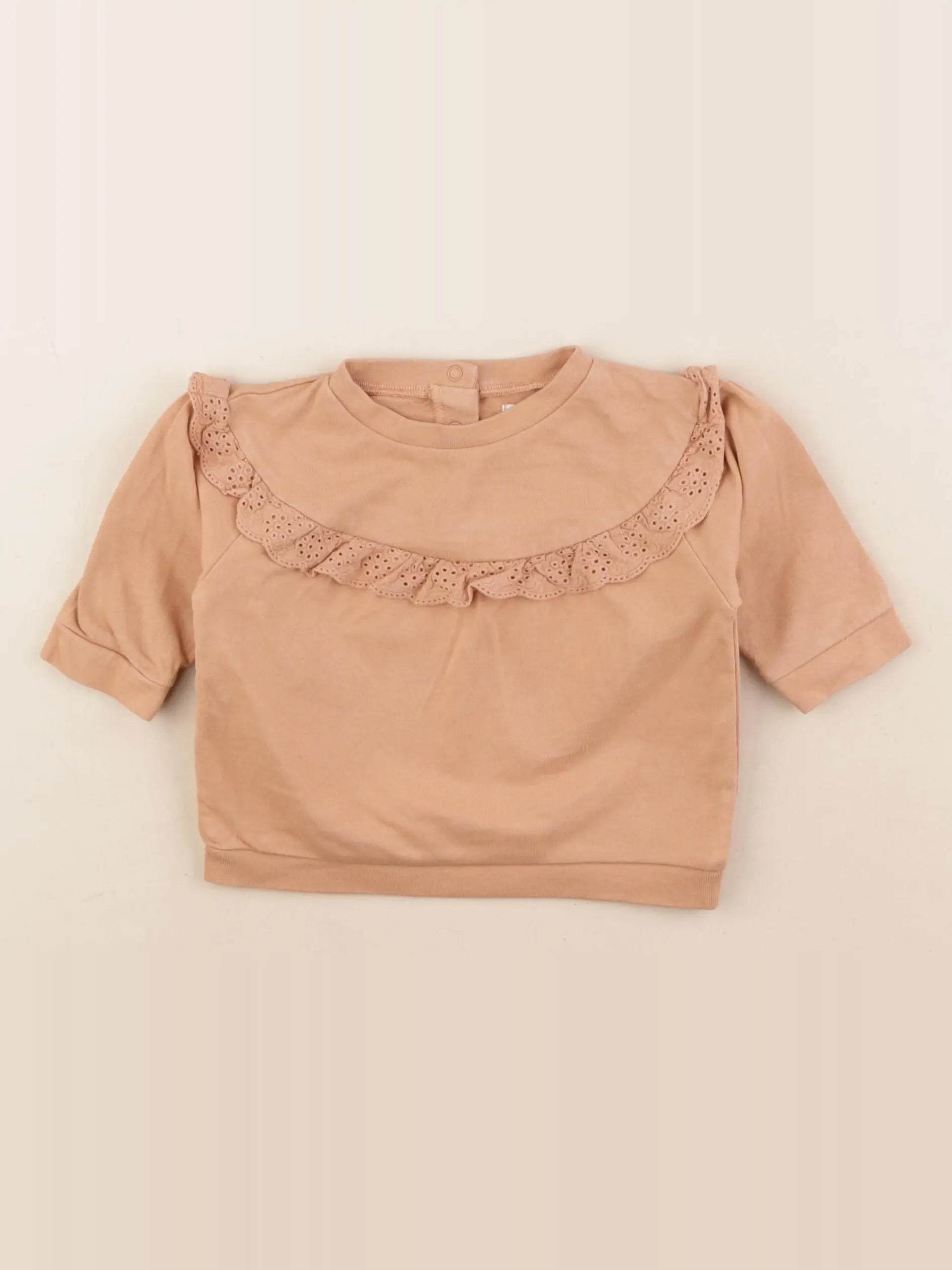Vertbaudet - sweat orange - 6 mois