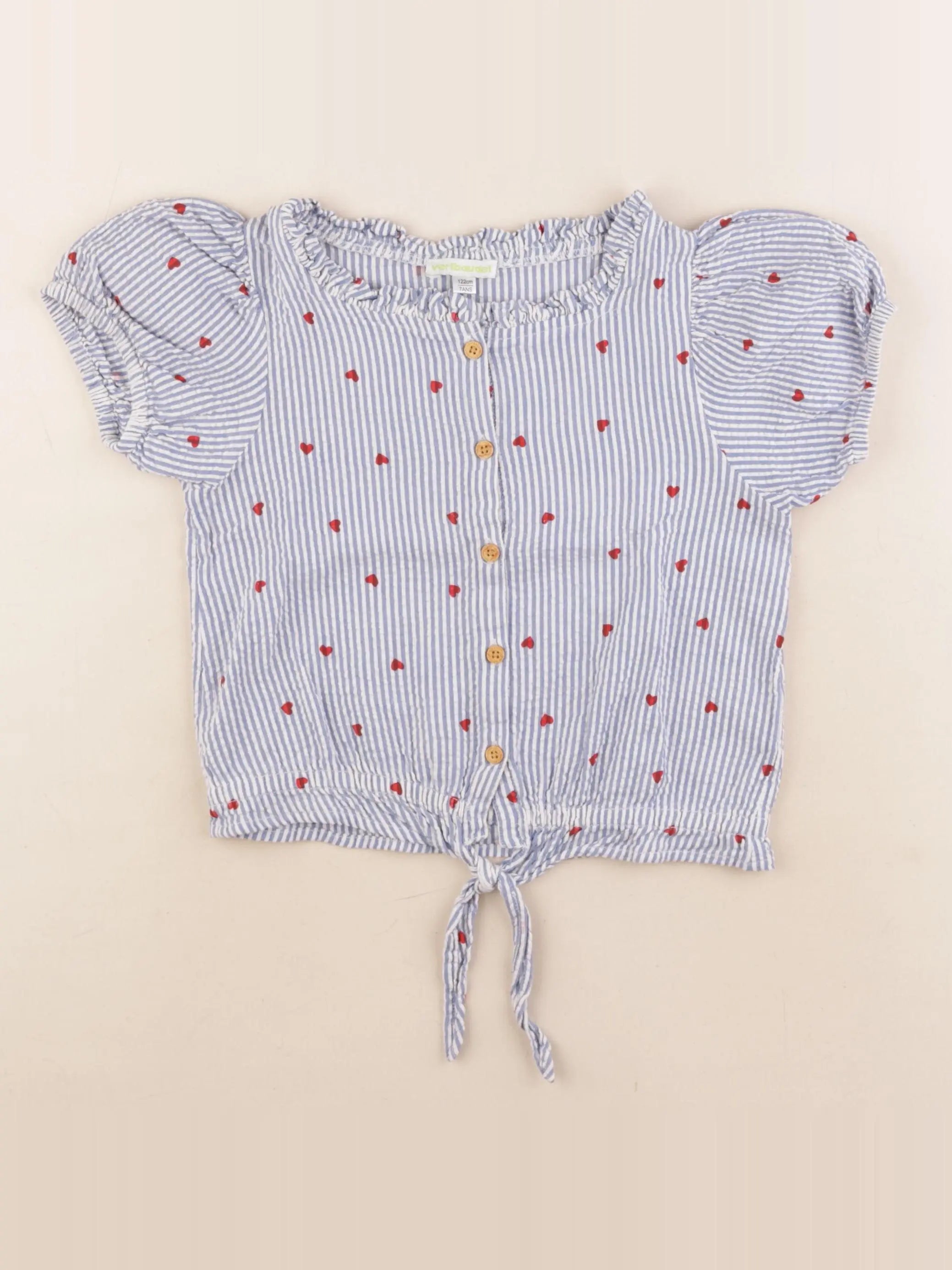 Vertbaudet - blouse bleu - 7 ans