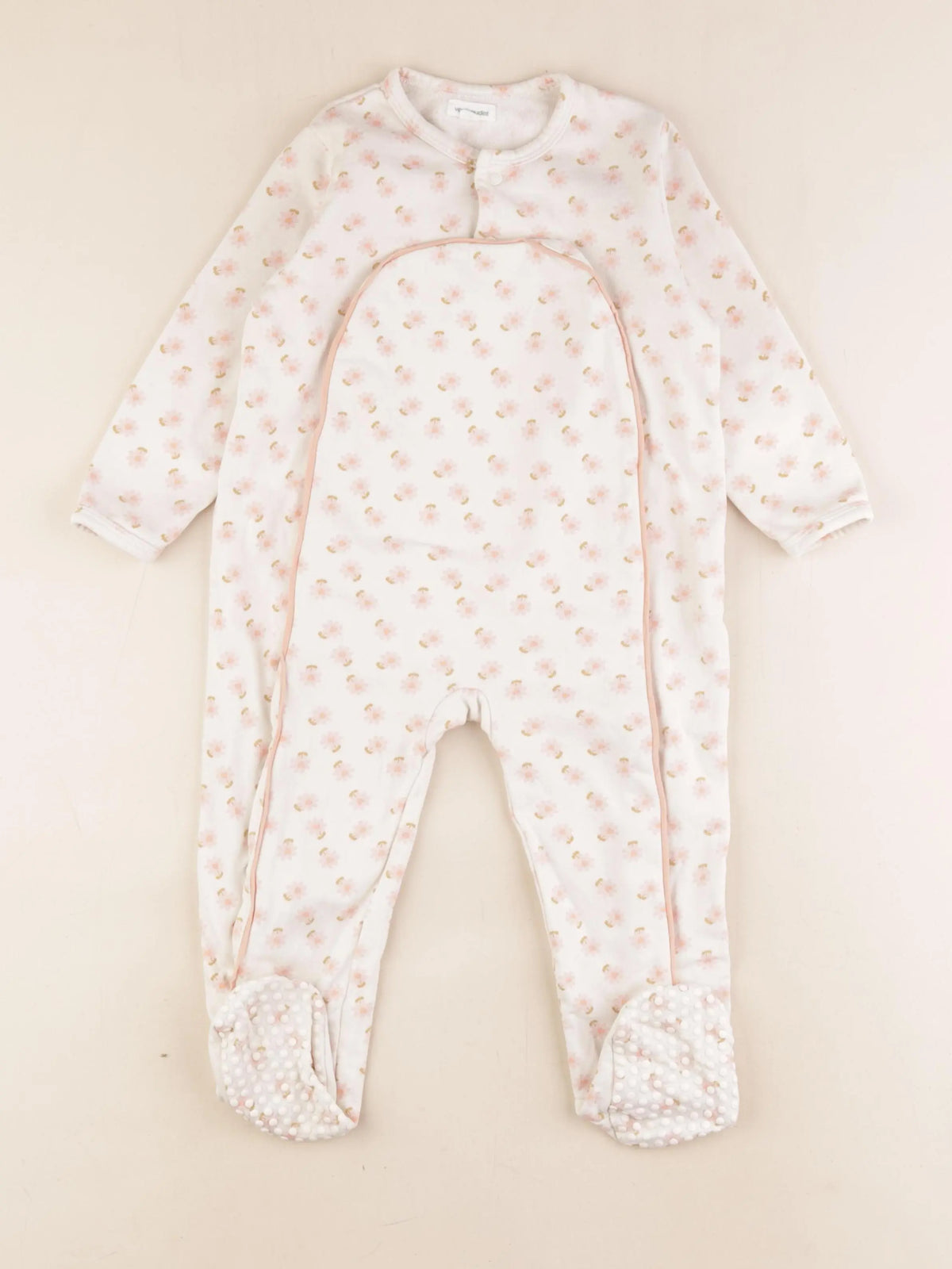 Vertbaudet - pyjama coton beige - 2 ans